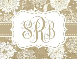 Tan Floral Notecards