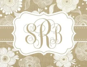 Tan Floral Notecards