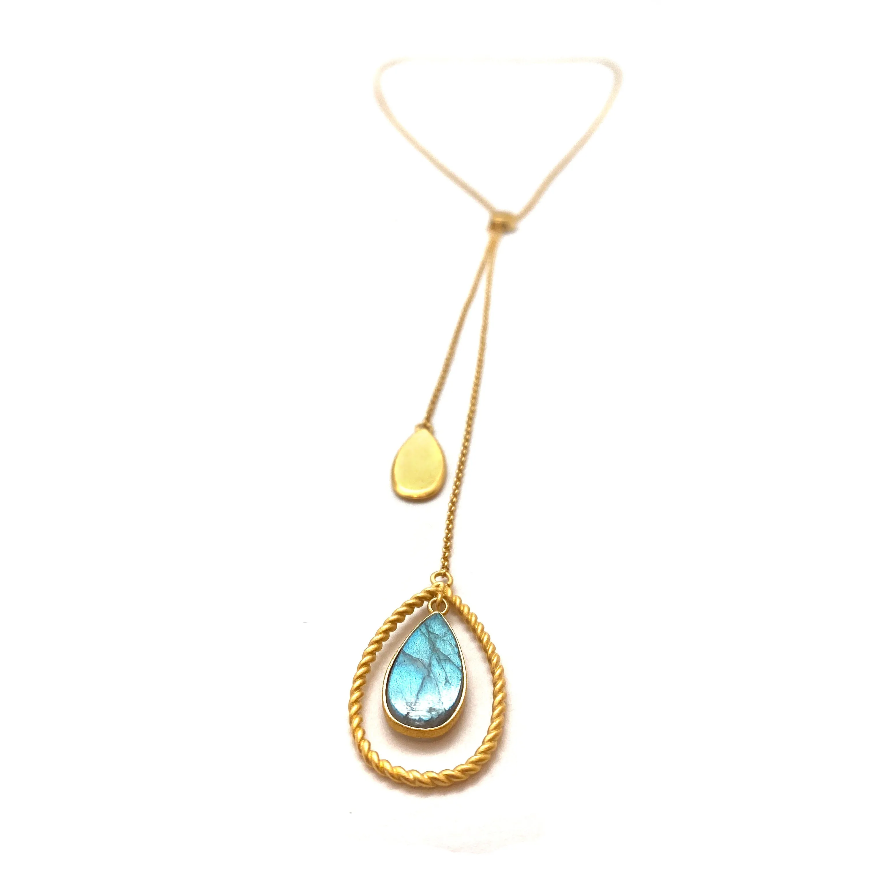 Teardrop Labradorite Lariat