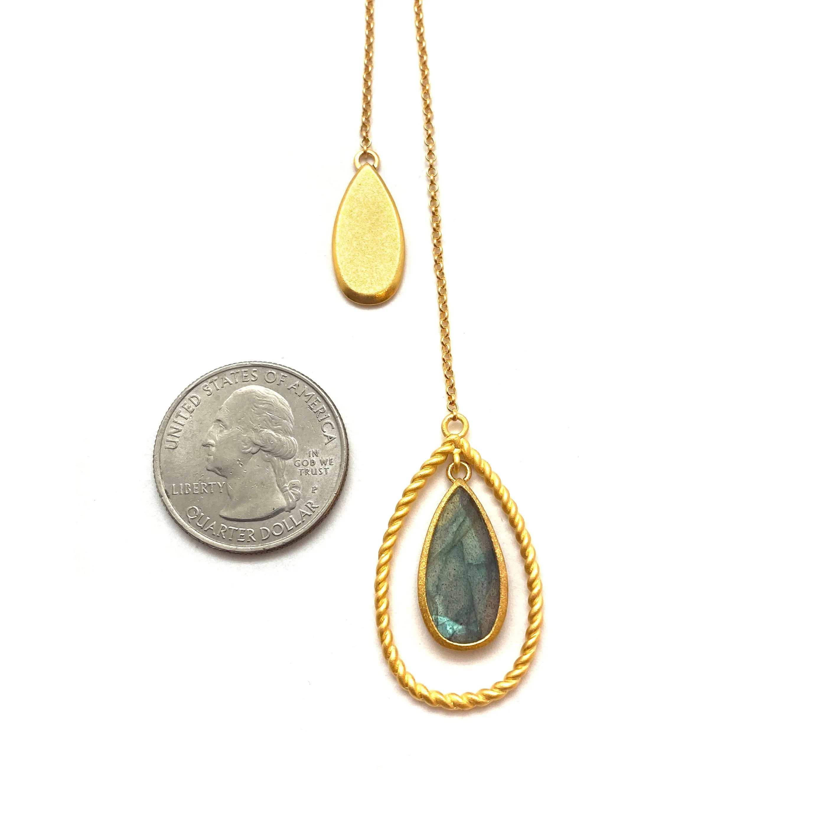 Teardrop Labradorite Lariat