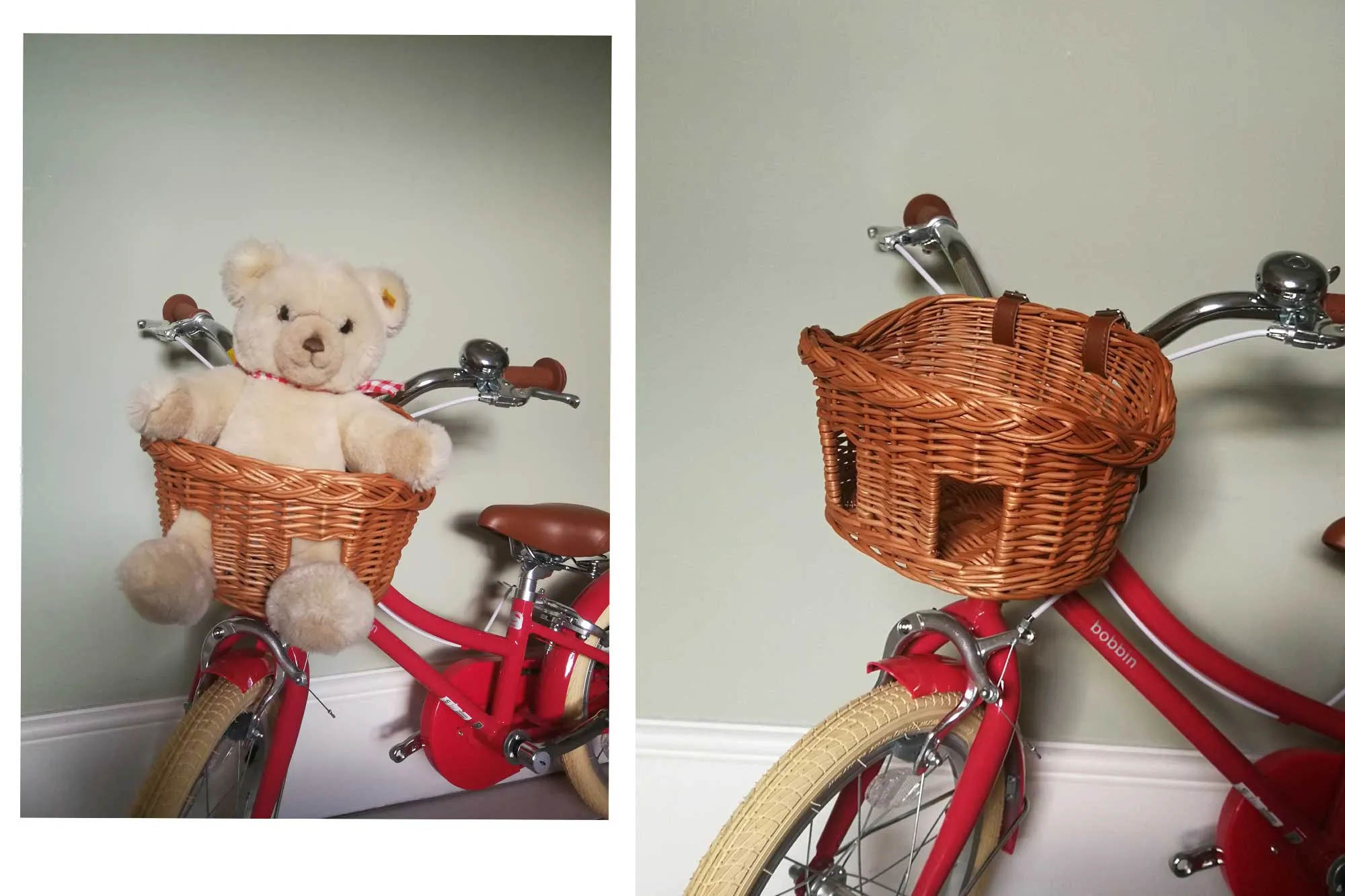 Teddy Wicker Bike Basket
