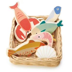 Tender Leaf Wooden Toy Seafood Basket