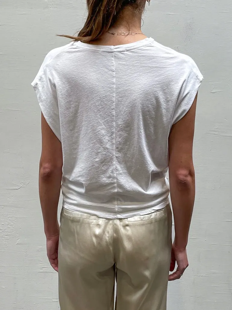 Terrance Tuck Tee in Lightweight Jersey - White
