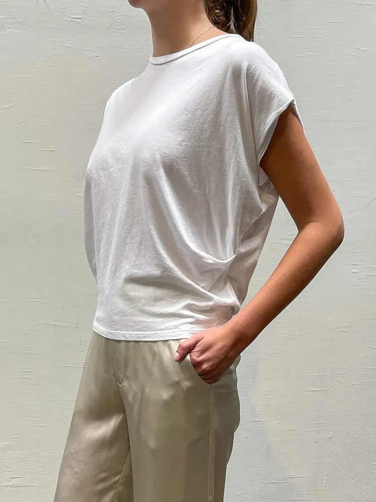 Terrance Tuck Tee in Lightweight Jersey - White