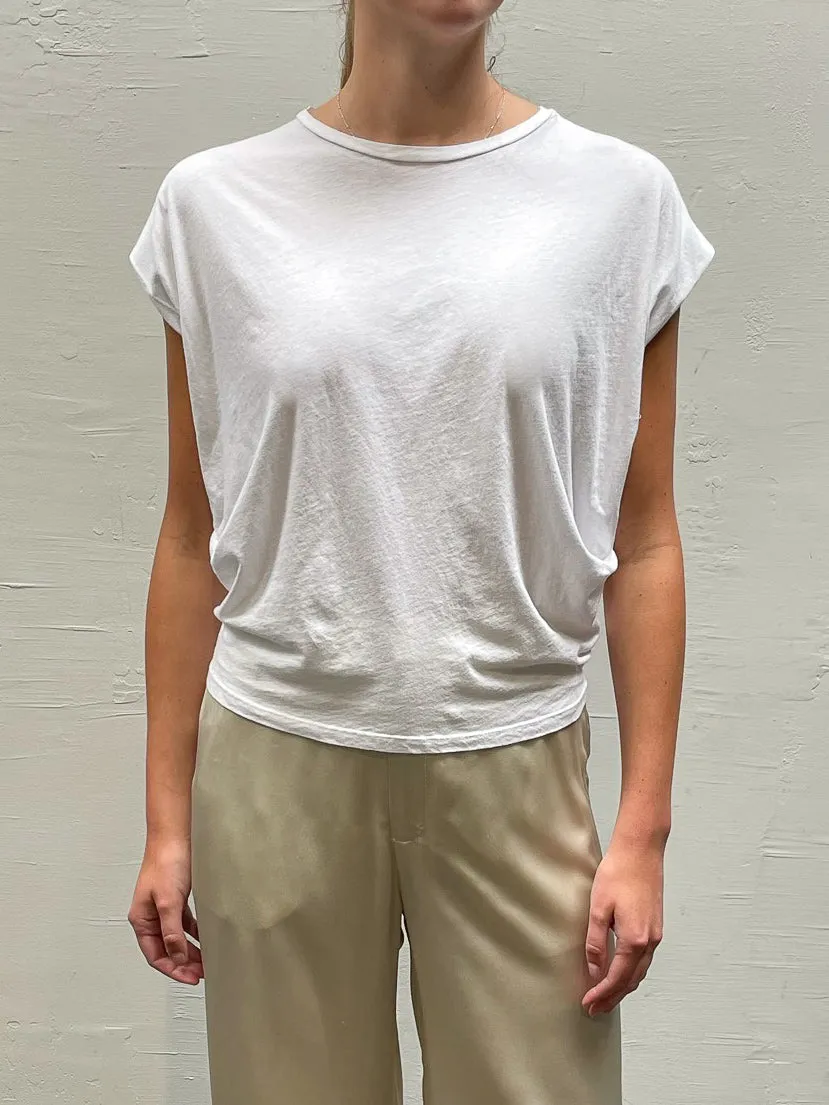 Terrance Tuck Tee in Lightweight Jersey - White