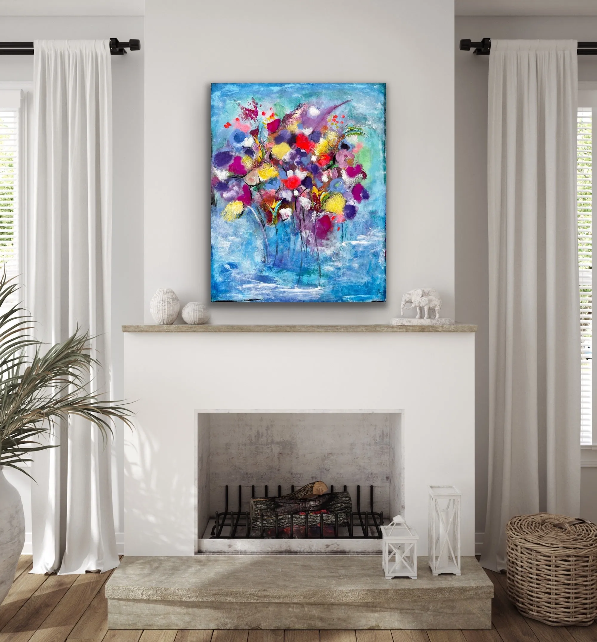 The Flower Duet - 30”W x 24”H