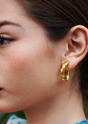 The "Hayden" Gold plated Semi Hoop Earring