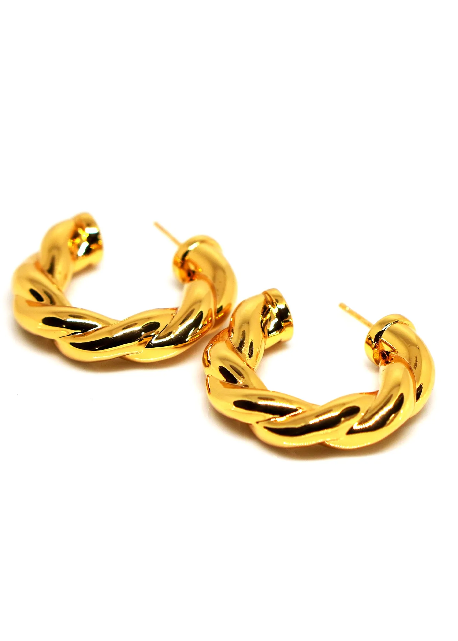 The "Hayden" Gold plated Semi Hoop Earring