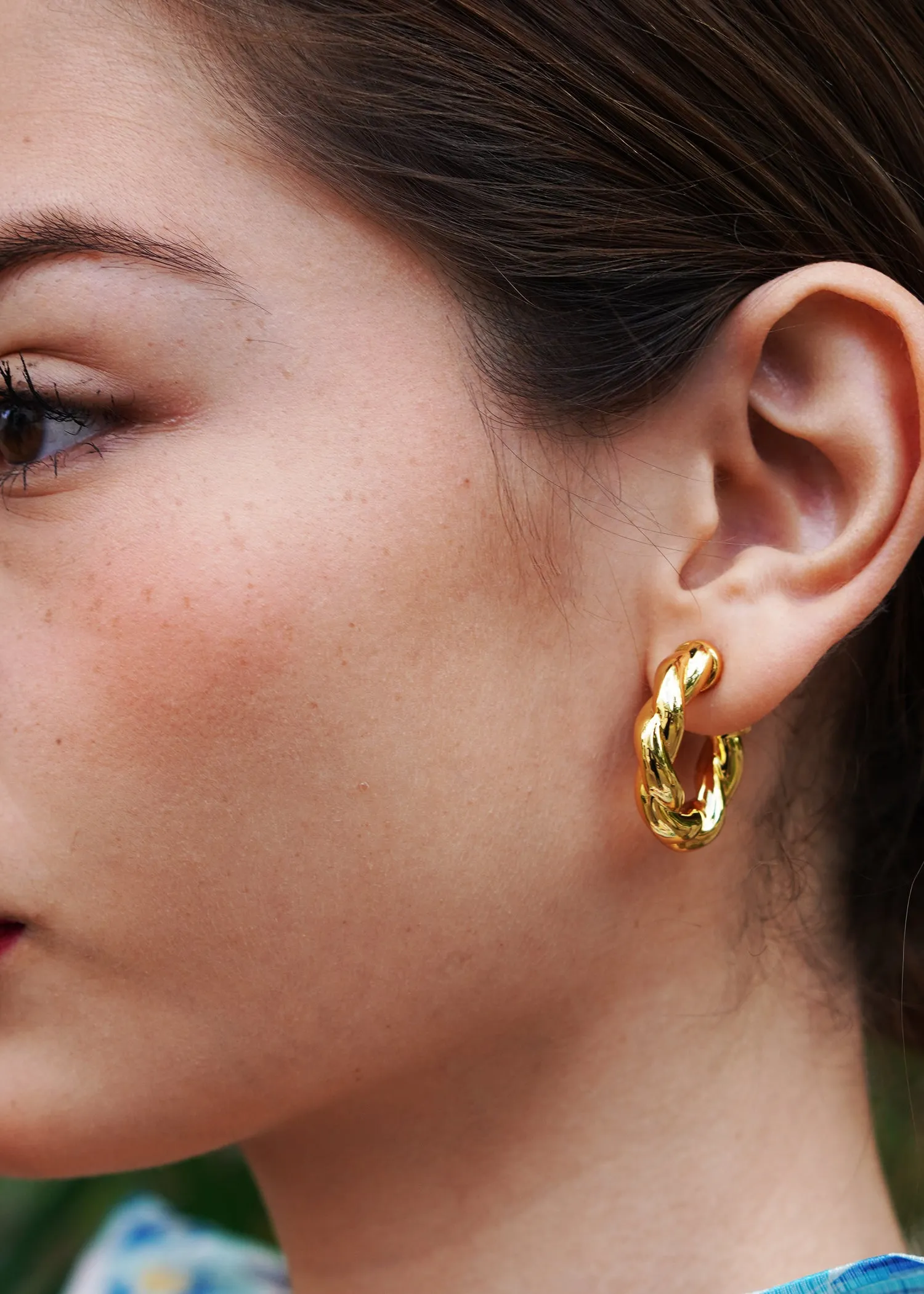 The "Hayden" Gold plated Semi Hoop Earring