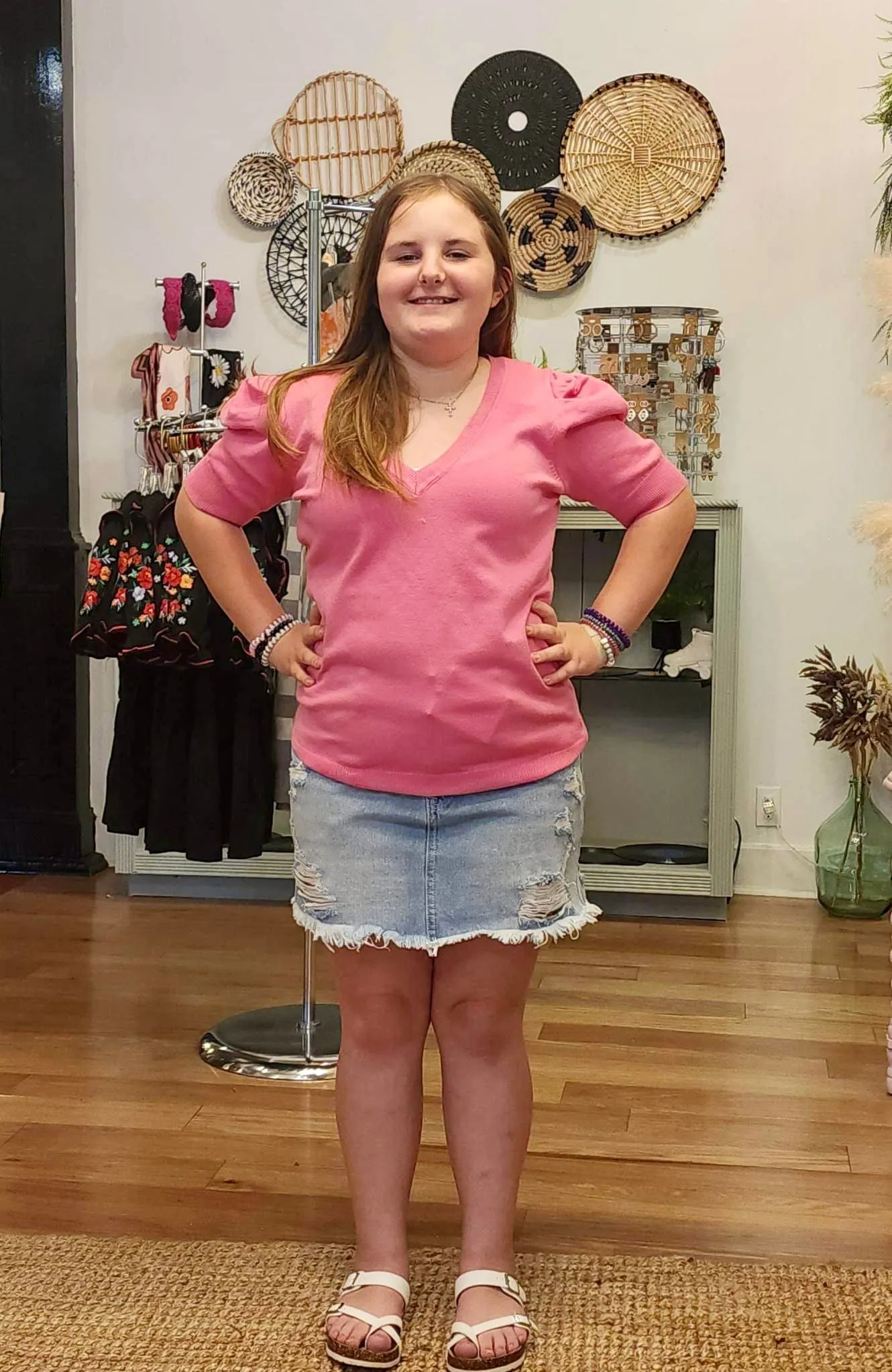 THML Sassy Puff Sleeve Sweater