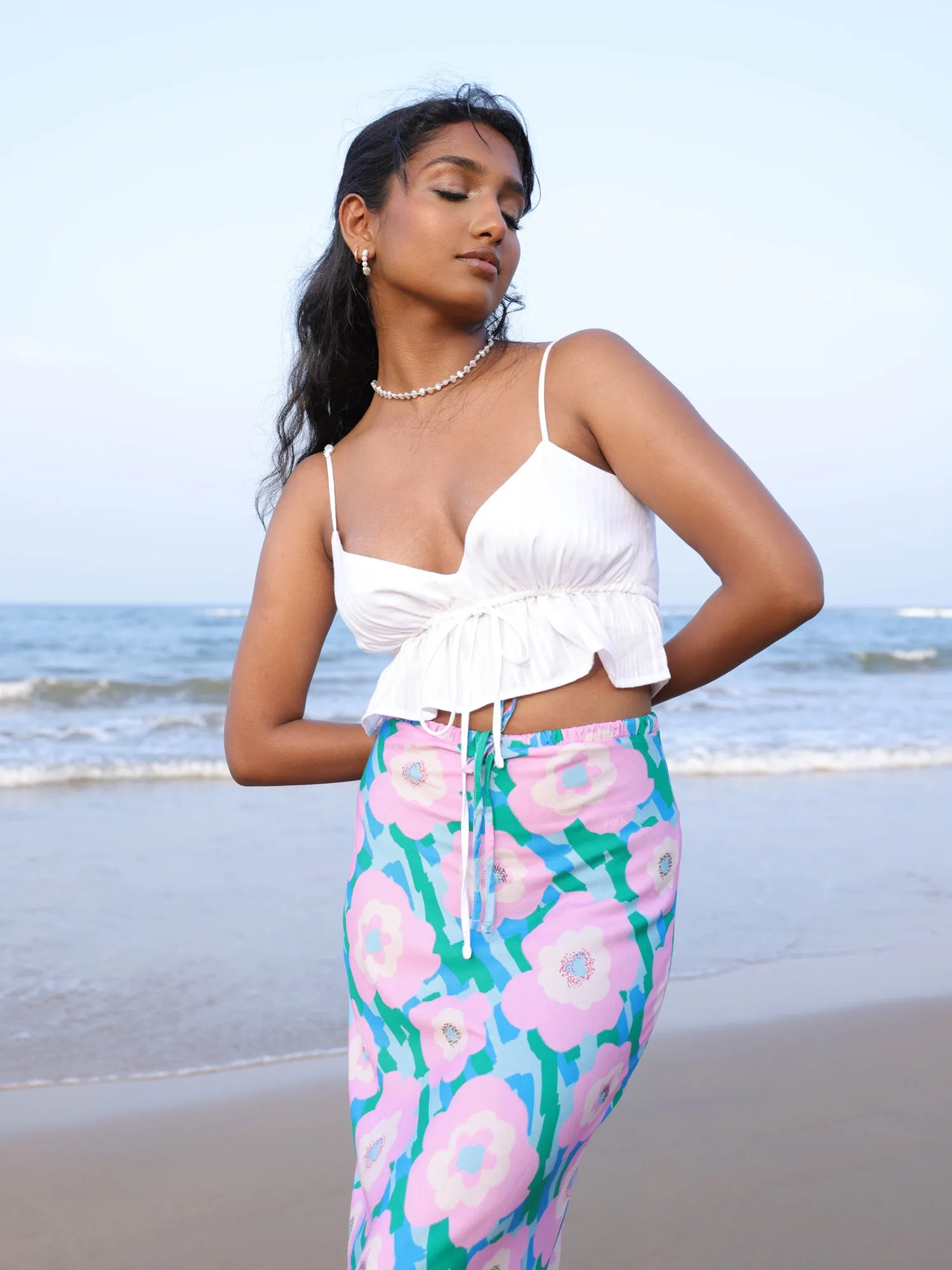 Tie Up Detailed Bustier Top
