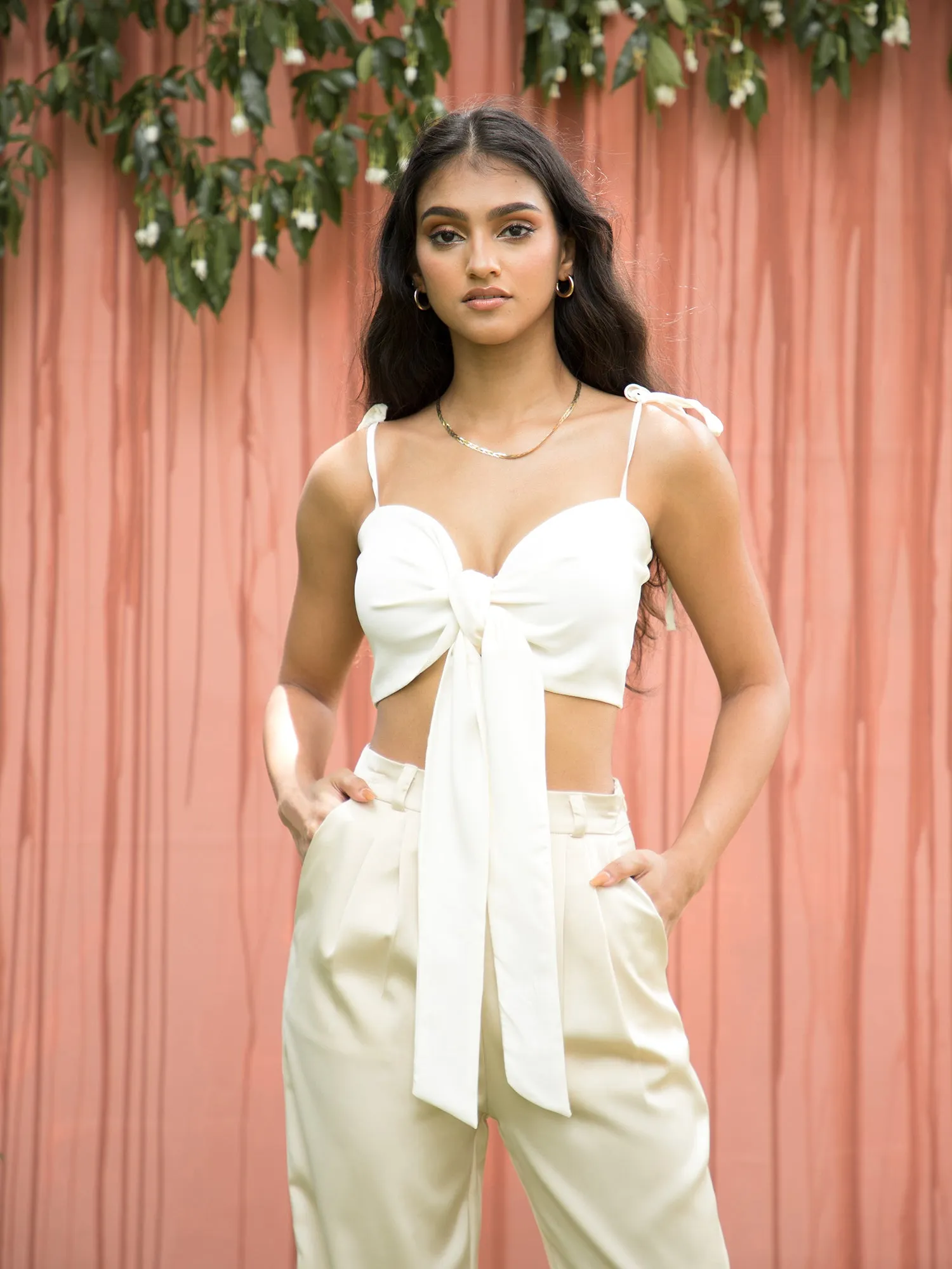 Tie up Detailed Crop Top