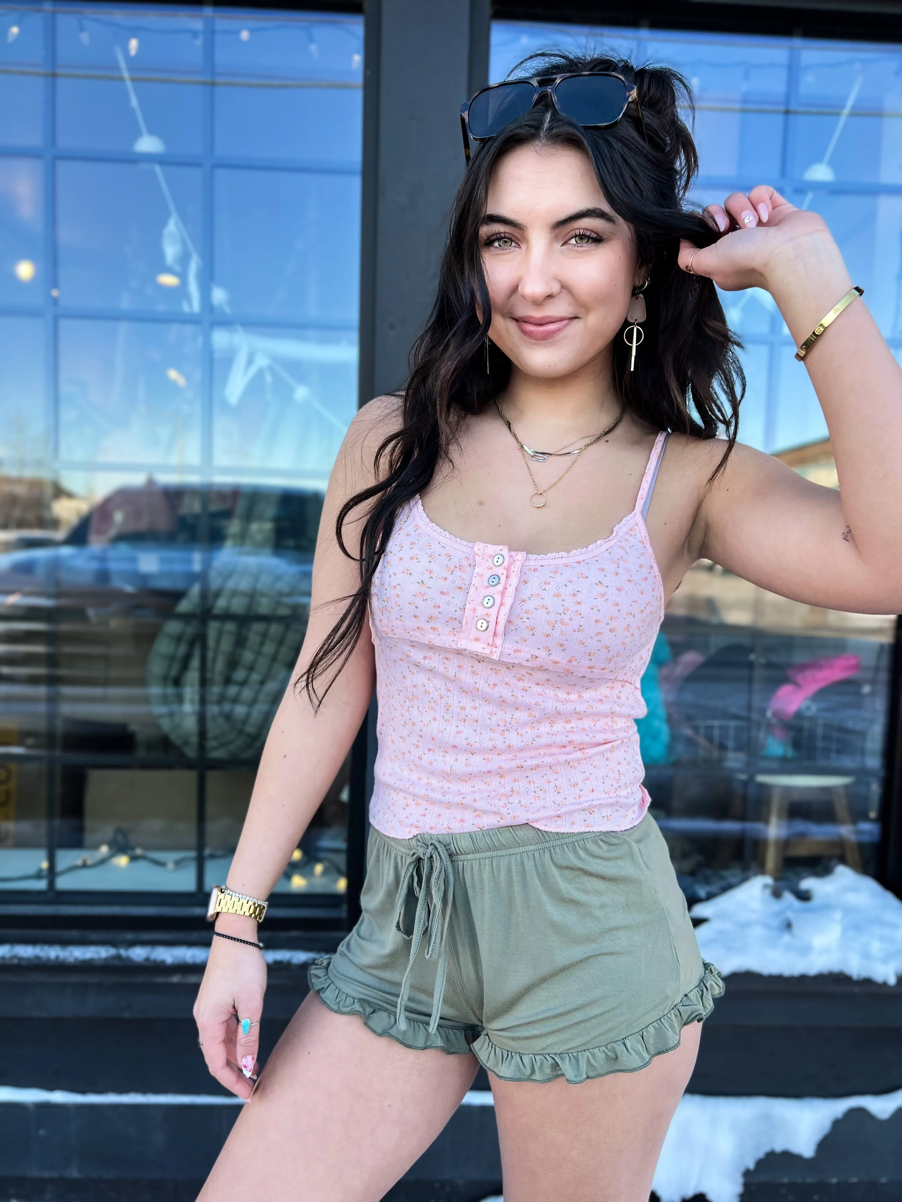 Too Sweet Floral Cami- Rose Pink