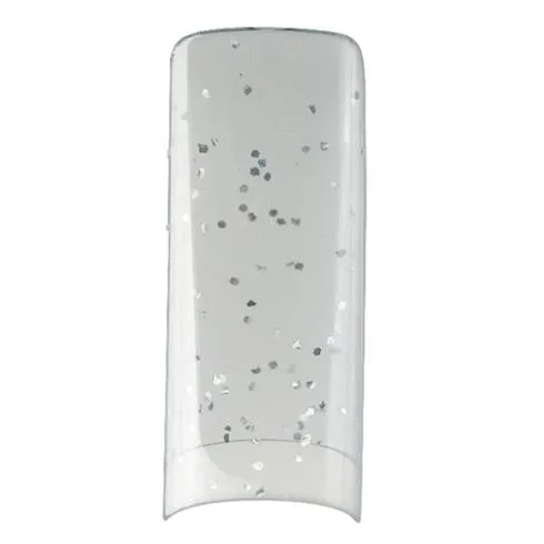 Transparent Glitter Silver 100tips