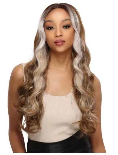 Transparent Lace Loose Curl Long Wig - Unicorn Rainbow