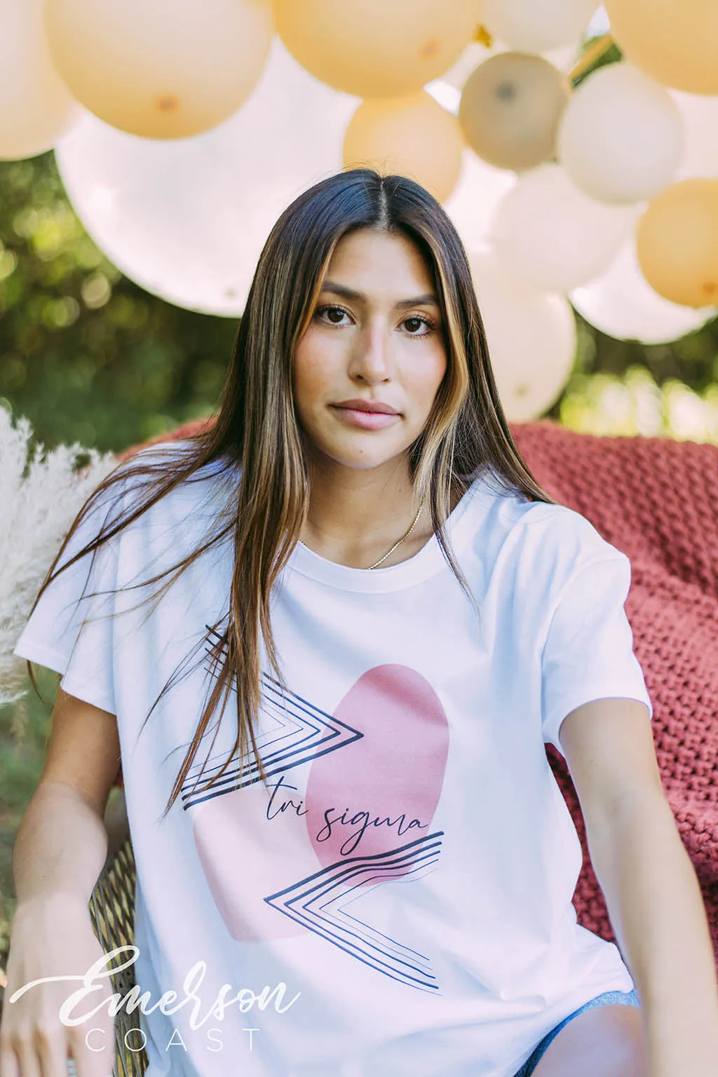 Tri Sigma Pastel Abstract Tee