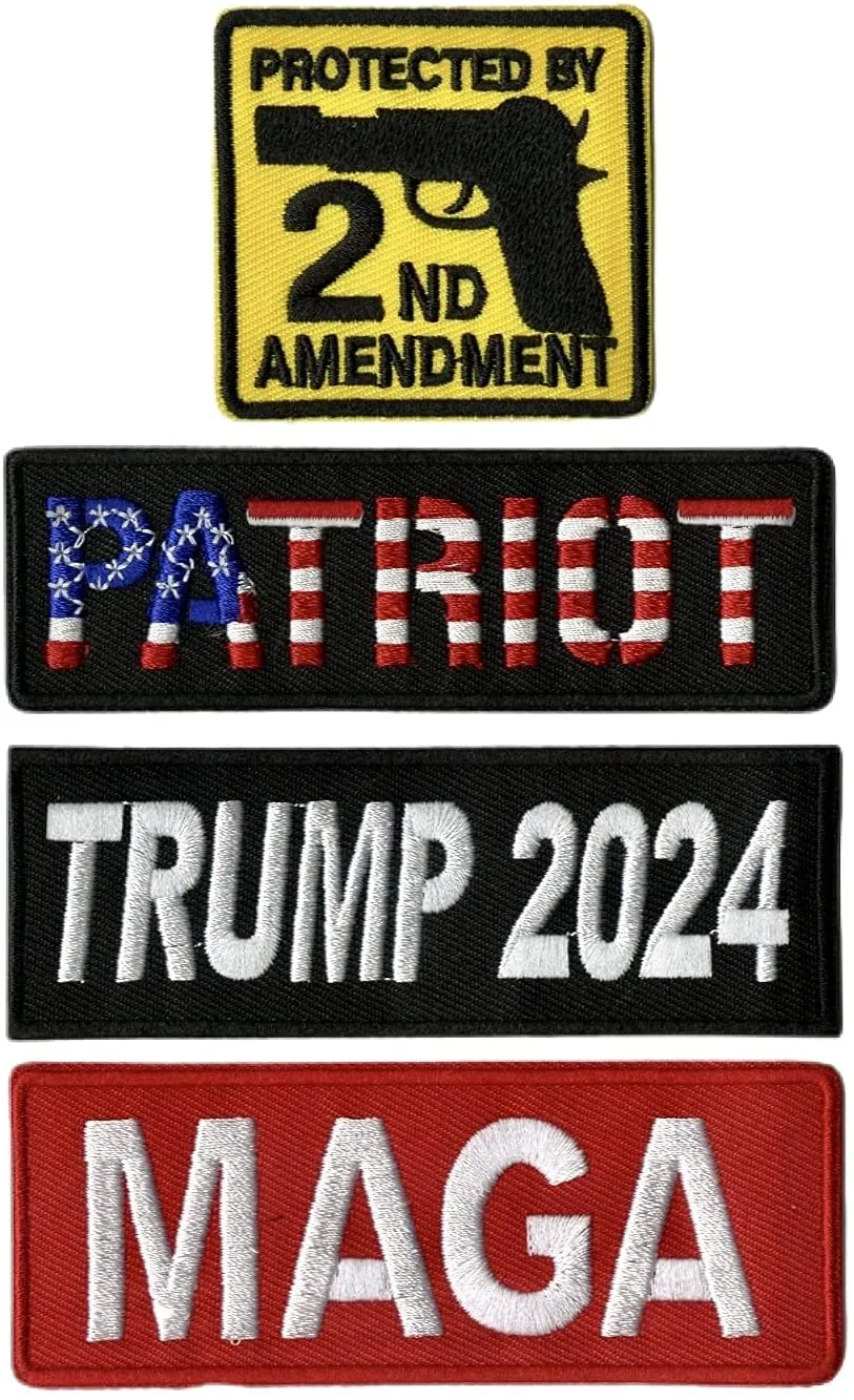 Trump 2024 MAGA Patriotic Patches  Iron On/Sew On 6pc.