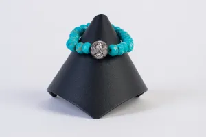 Turquoise and white topaz bracelet