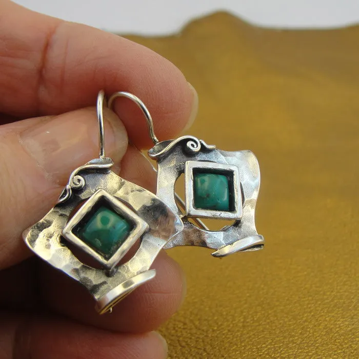 Turquoise Pendant 925 Sterling Silver Handmade Art Hadar Designers (ms 351) y