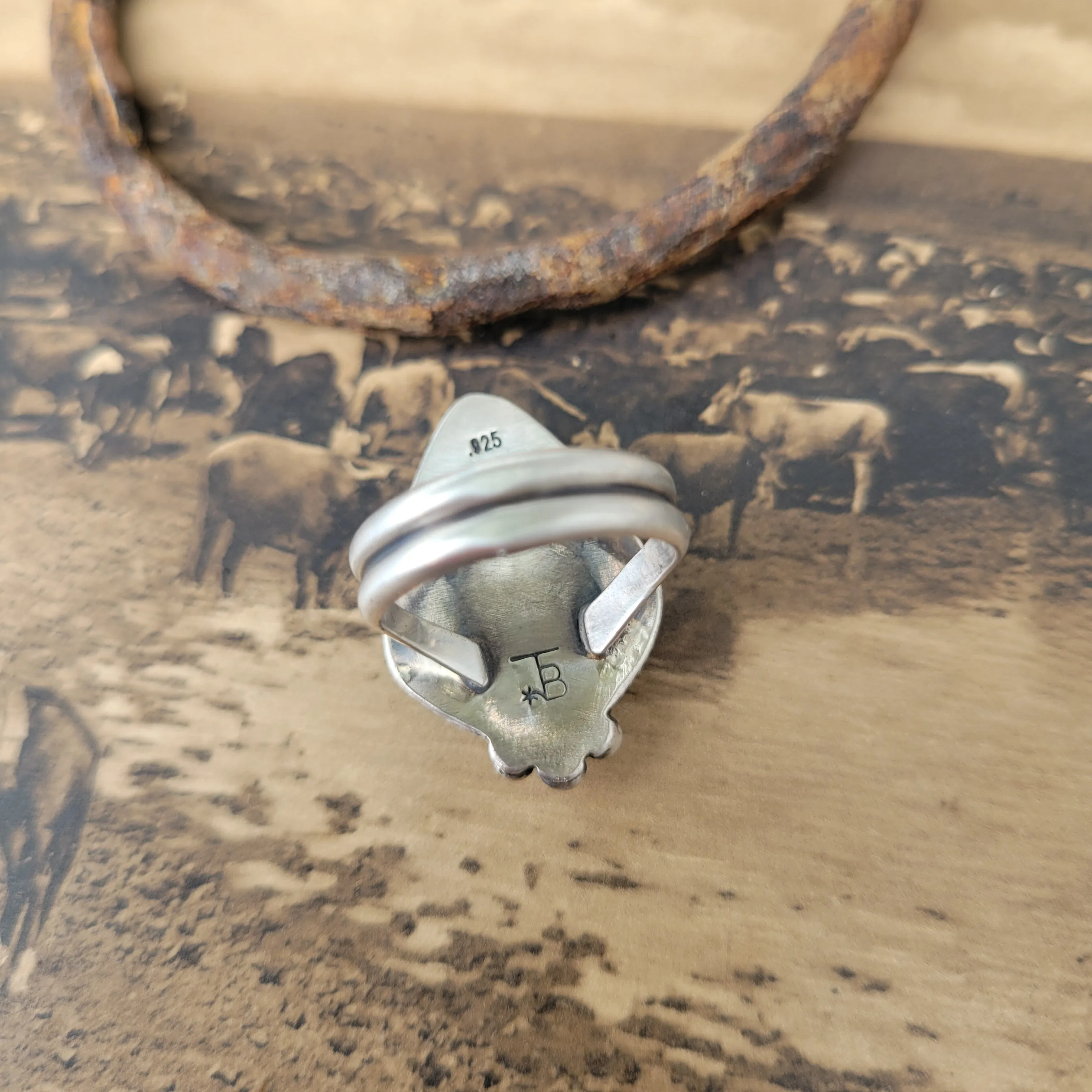 Turquoise x Pyrite Ring - sz 7