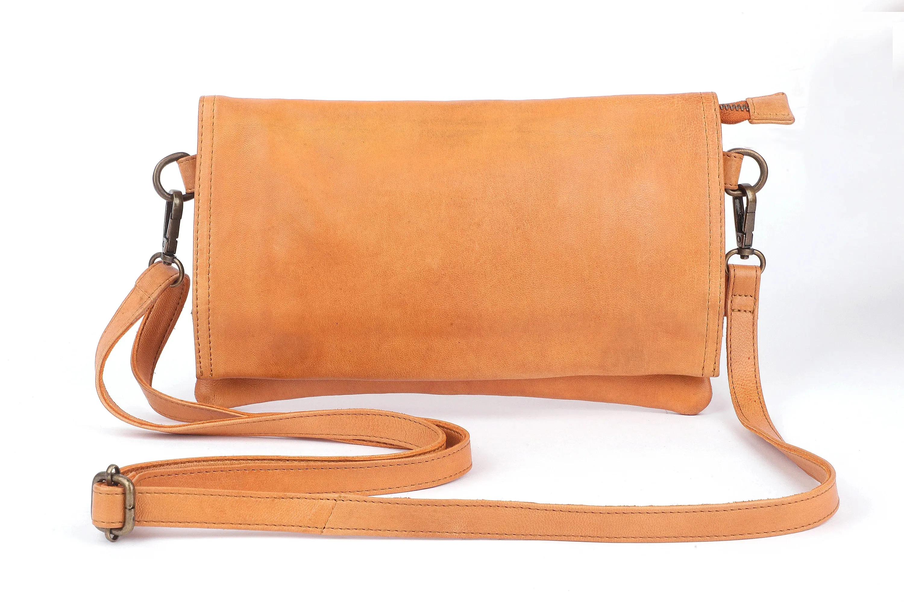 Tush Leather Cross Body - Camel