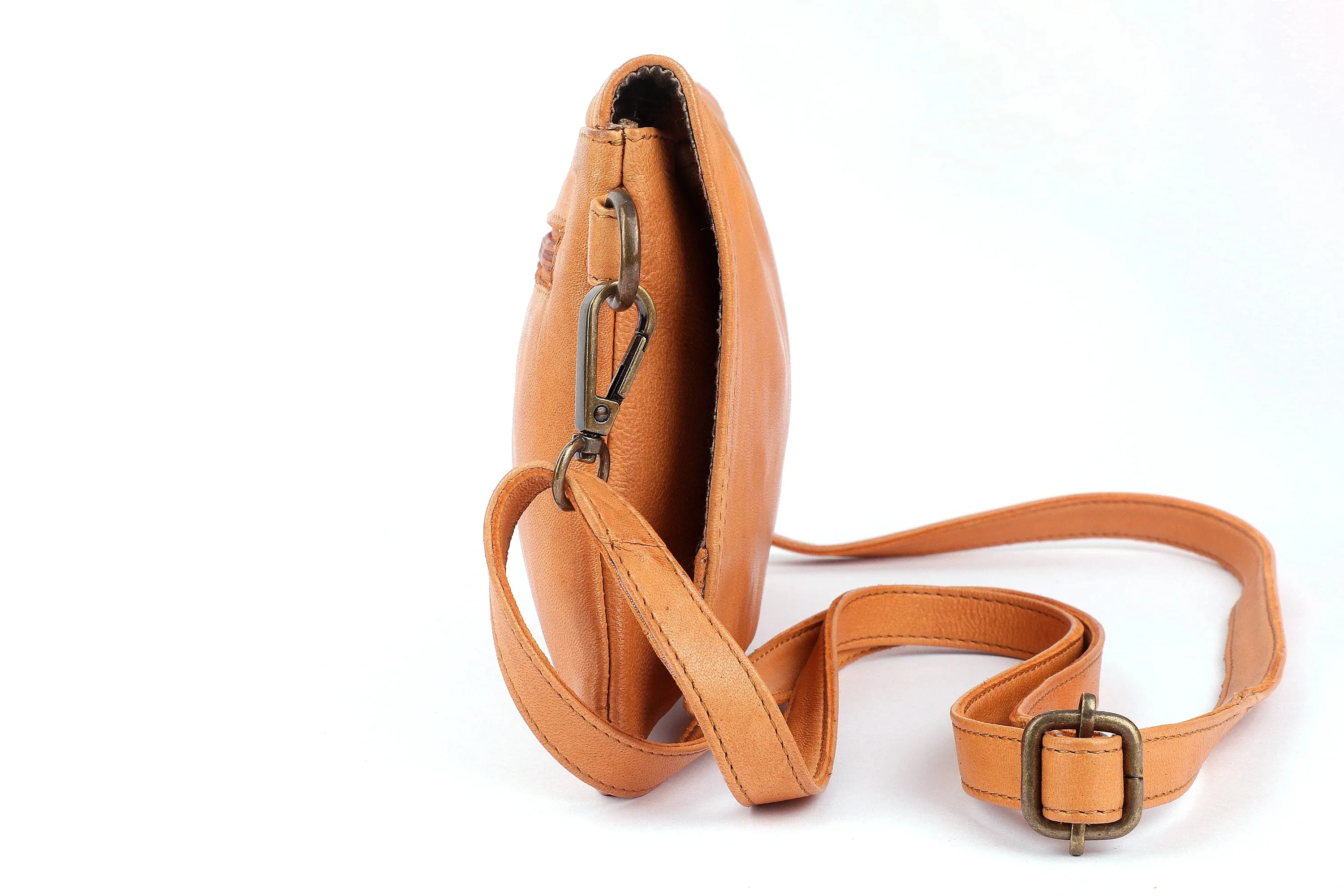 Tush Leather Cross Body - Camel