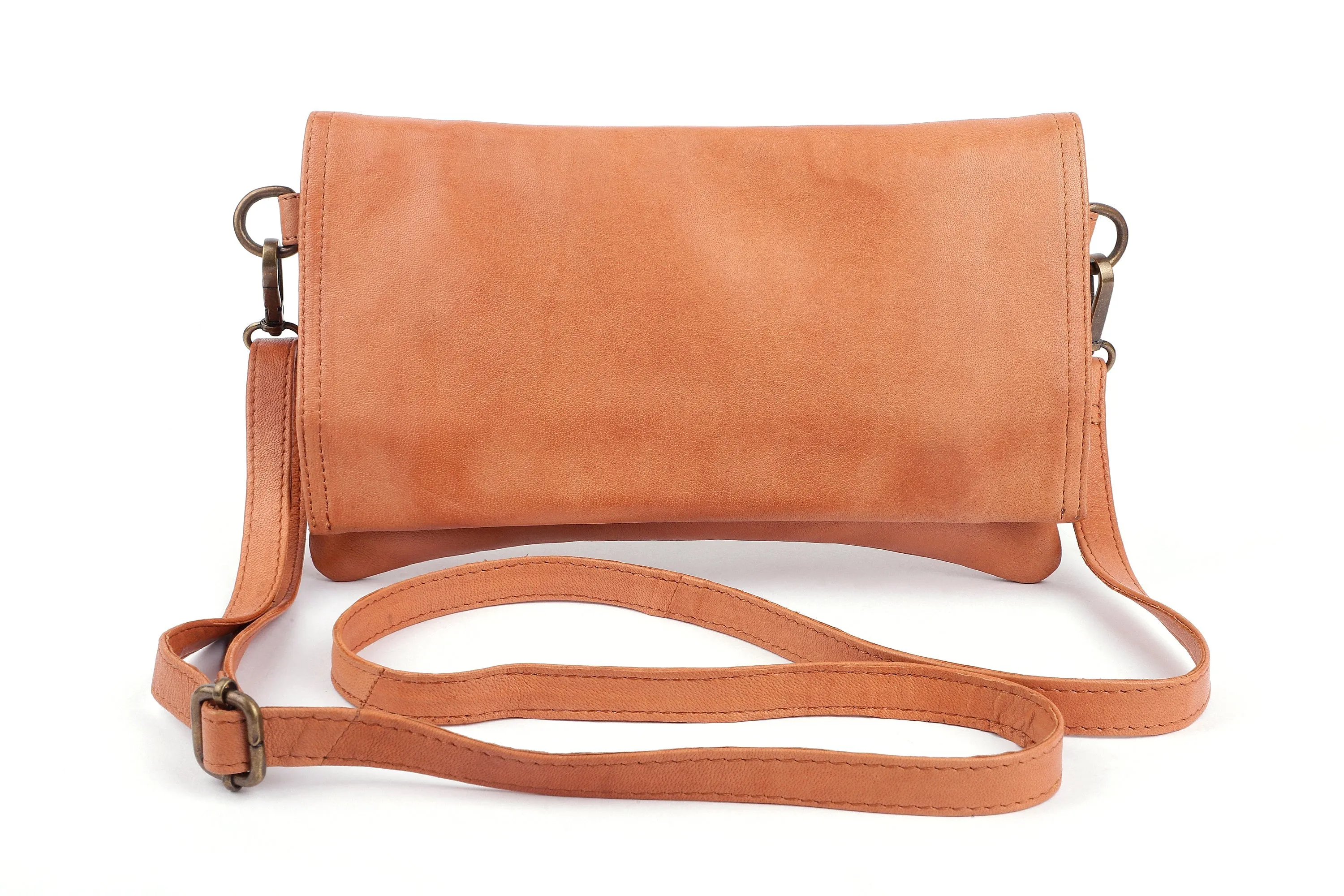 Tush Leather Cross Body - Tan