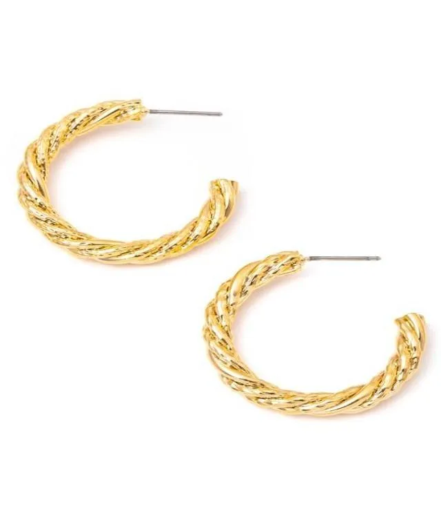 Twirl Gold Hoop Earrings
