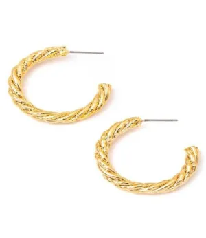 Twirl Gold Hoop Earrings