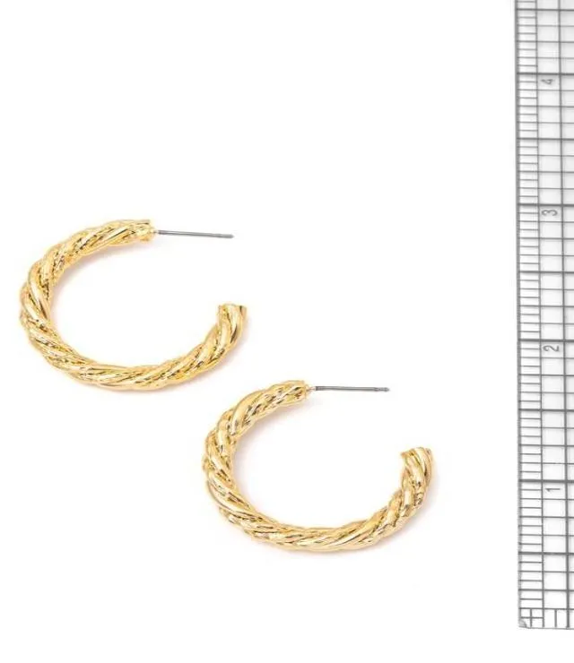 Twirl Gold Hoop Earrings