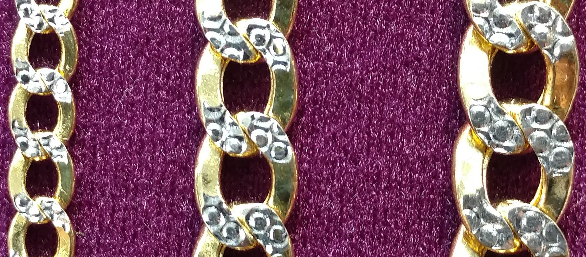 Two-Tone Lightweight Flat-Link Cuban Necklace 10K