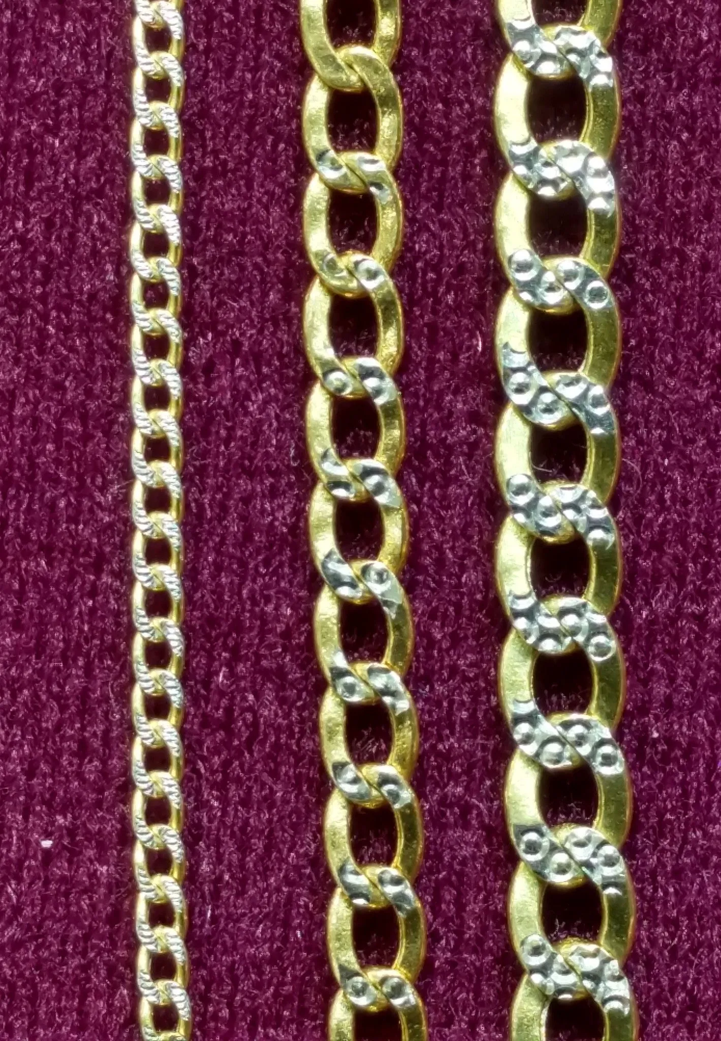 Two-Tone Lightweight Flat-Link Cuban Necklace 10K