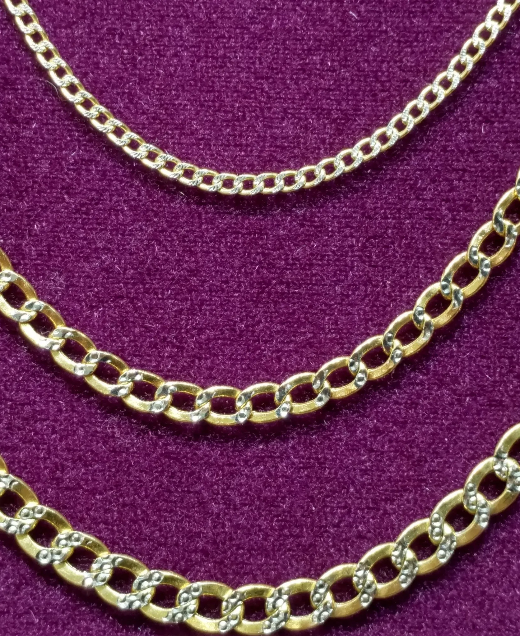 Two-Tone Lightweight Flat-Link Cuban Necklace 10K