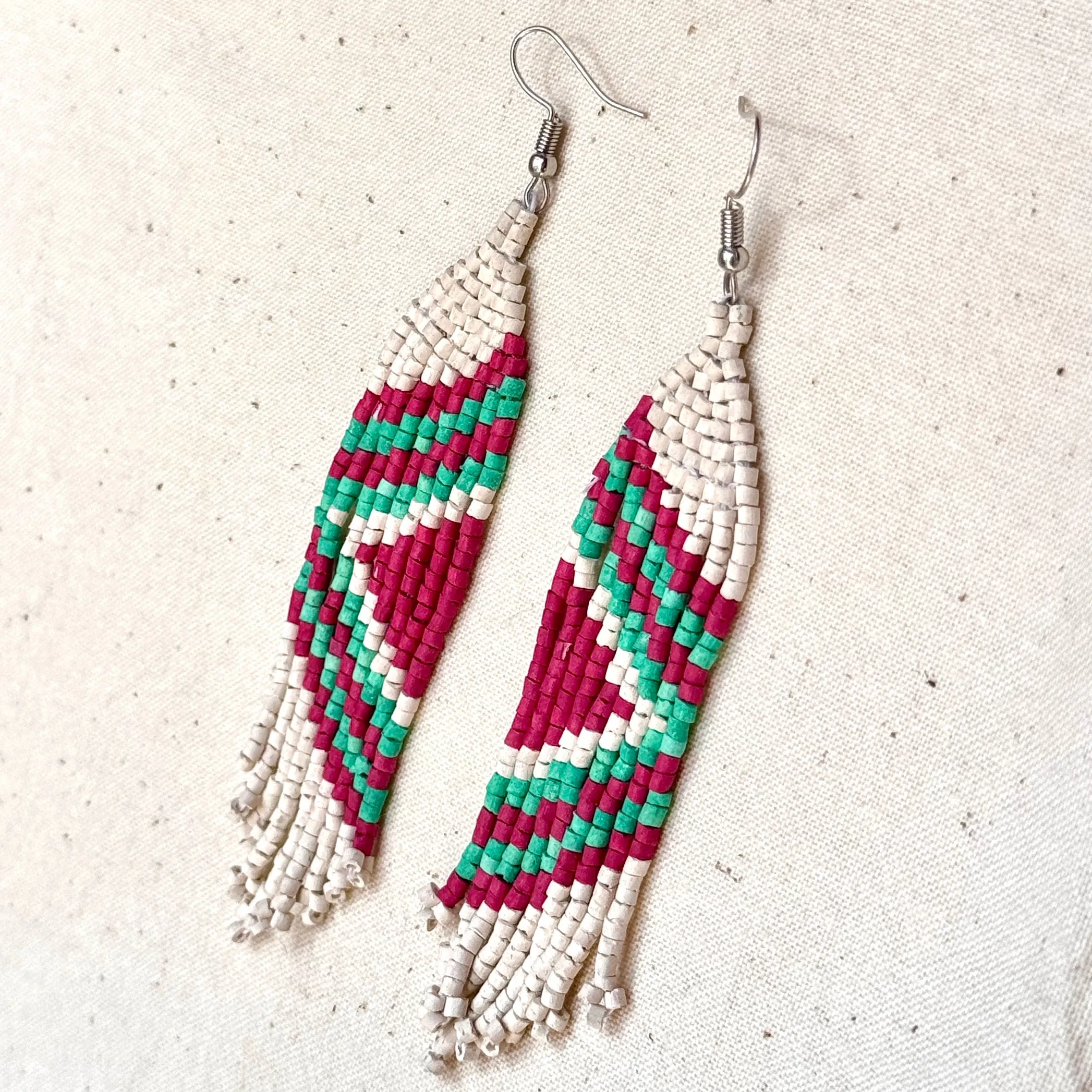 Ultra Lightweight Beaded Earrings in Symmetrical Design