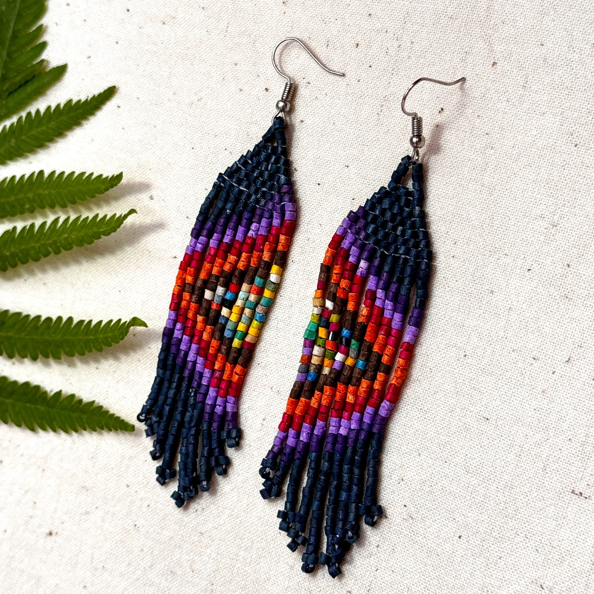 Ultra Lightweight Beaded Earrings in Symmetrical Design