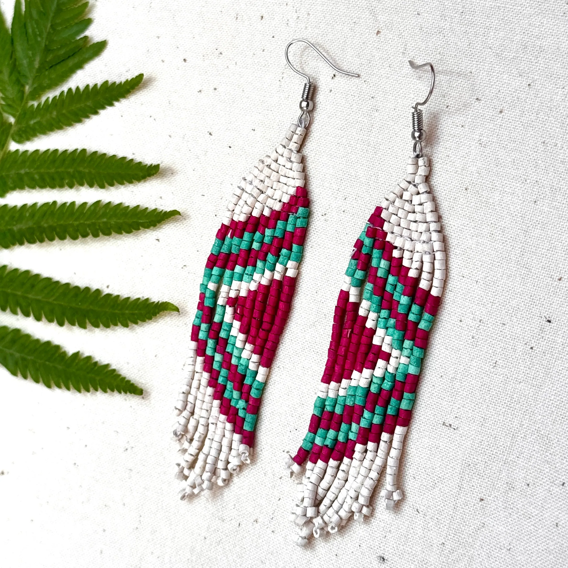 Ultra Lightweight Beaded Earrings in Symmetrical Design