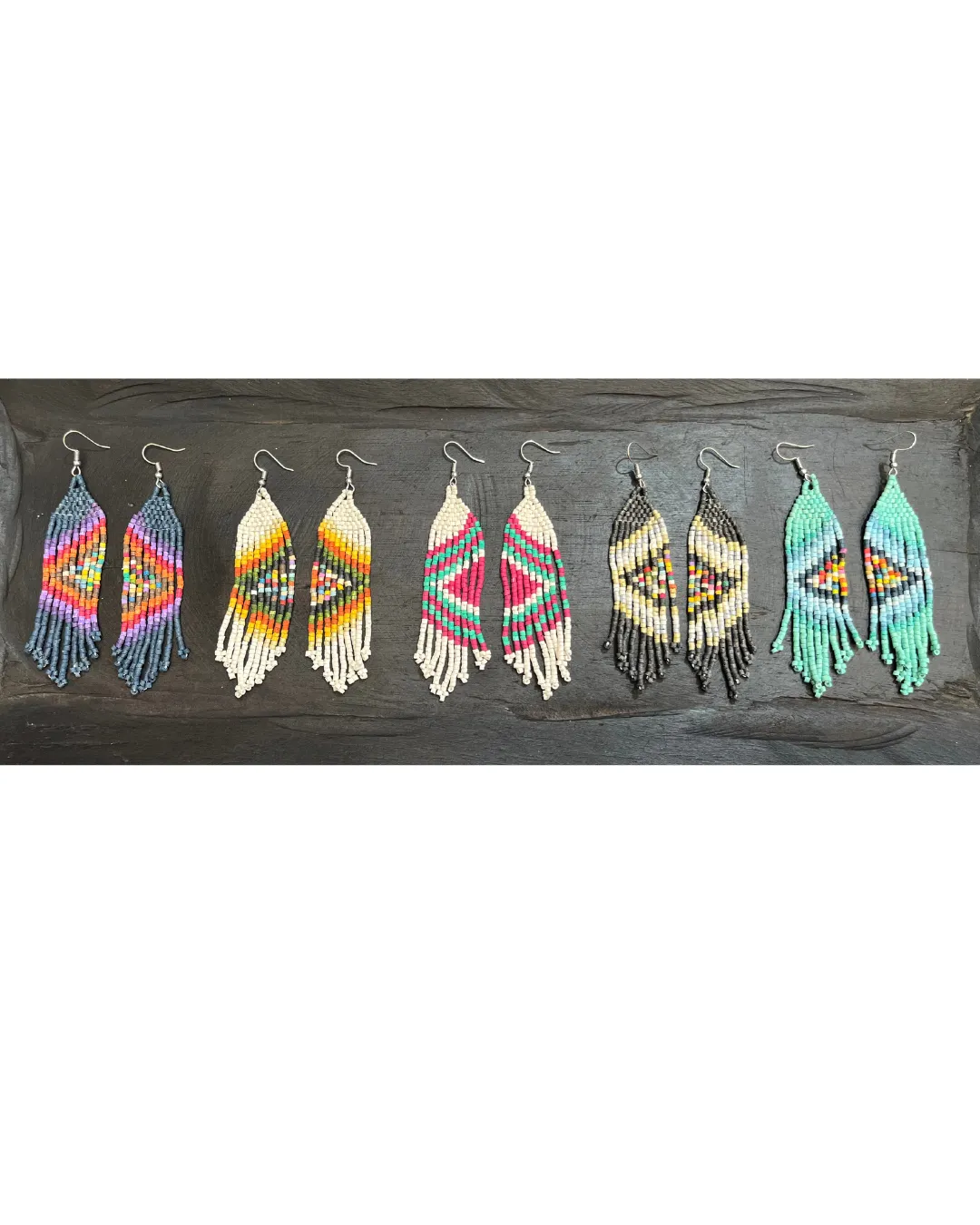 Ultra Lightweight Beaded Earrings in Symmetrical Design
