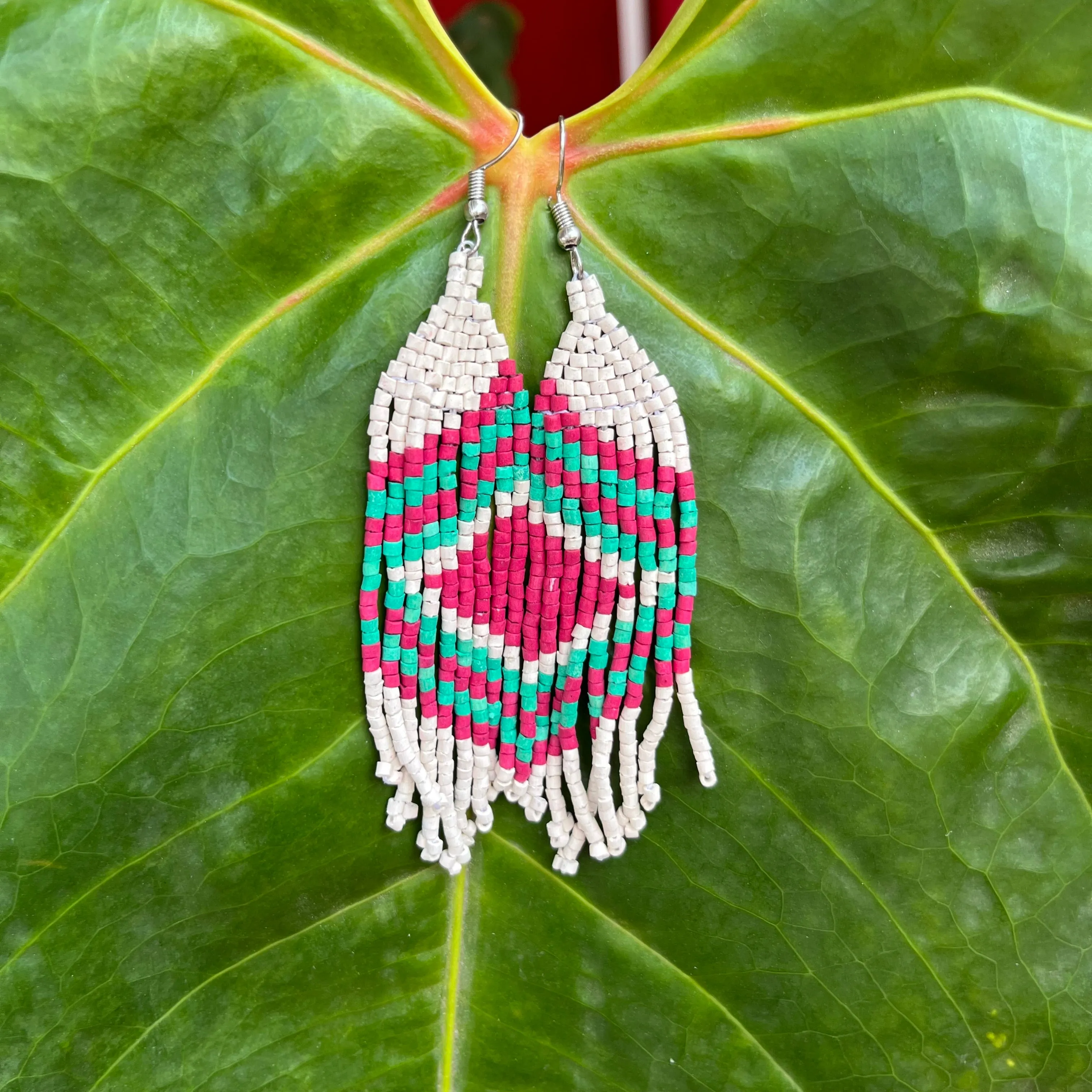 Ultra Lightweight Beaded Earrings in Symmetrical Design