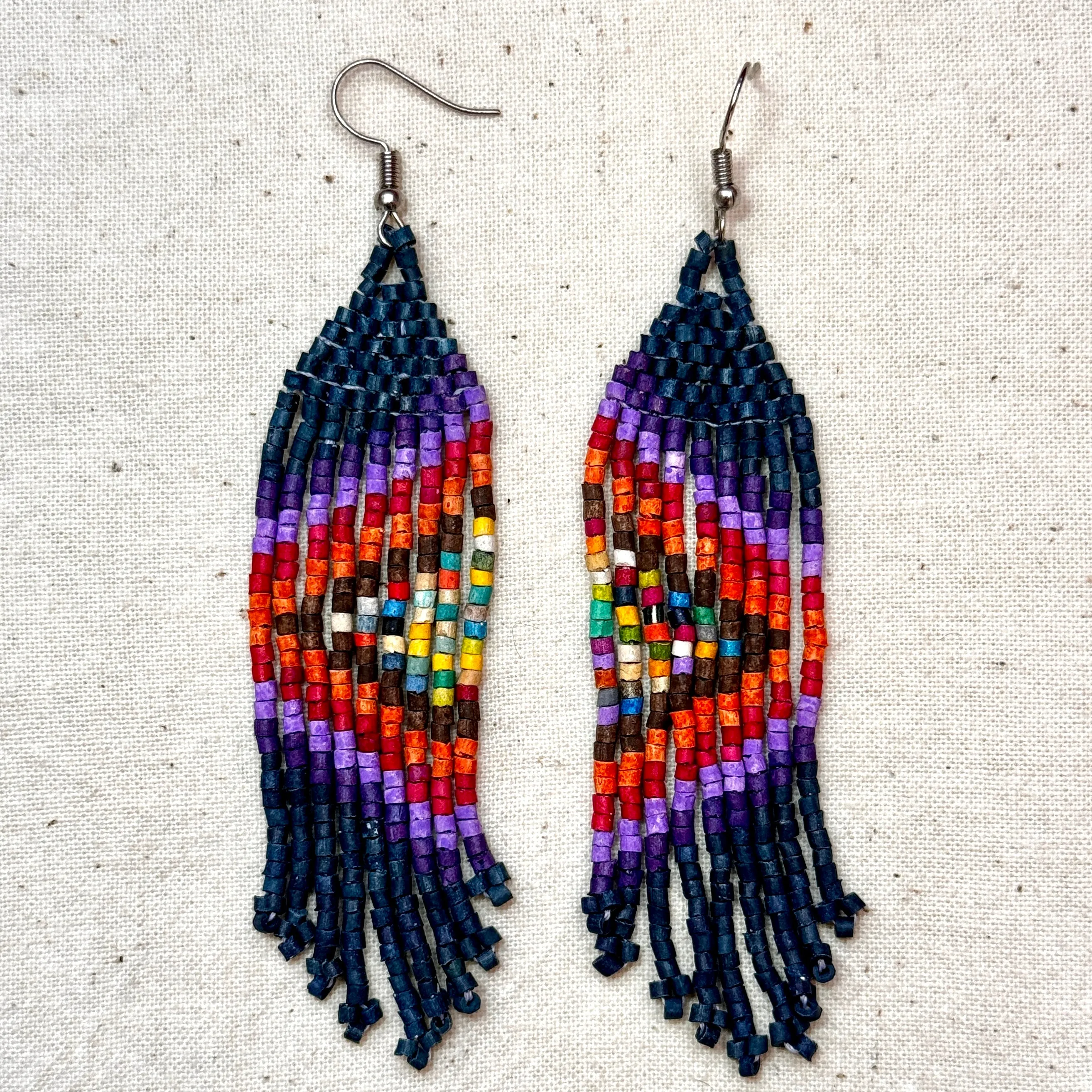 Ultra Lightweight Beaded Earrings in Symmetrical Design