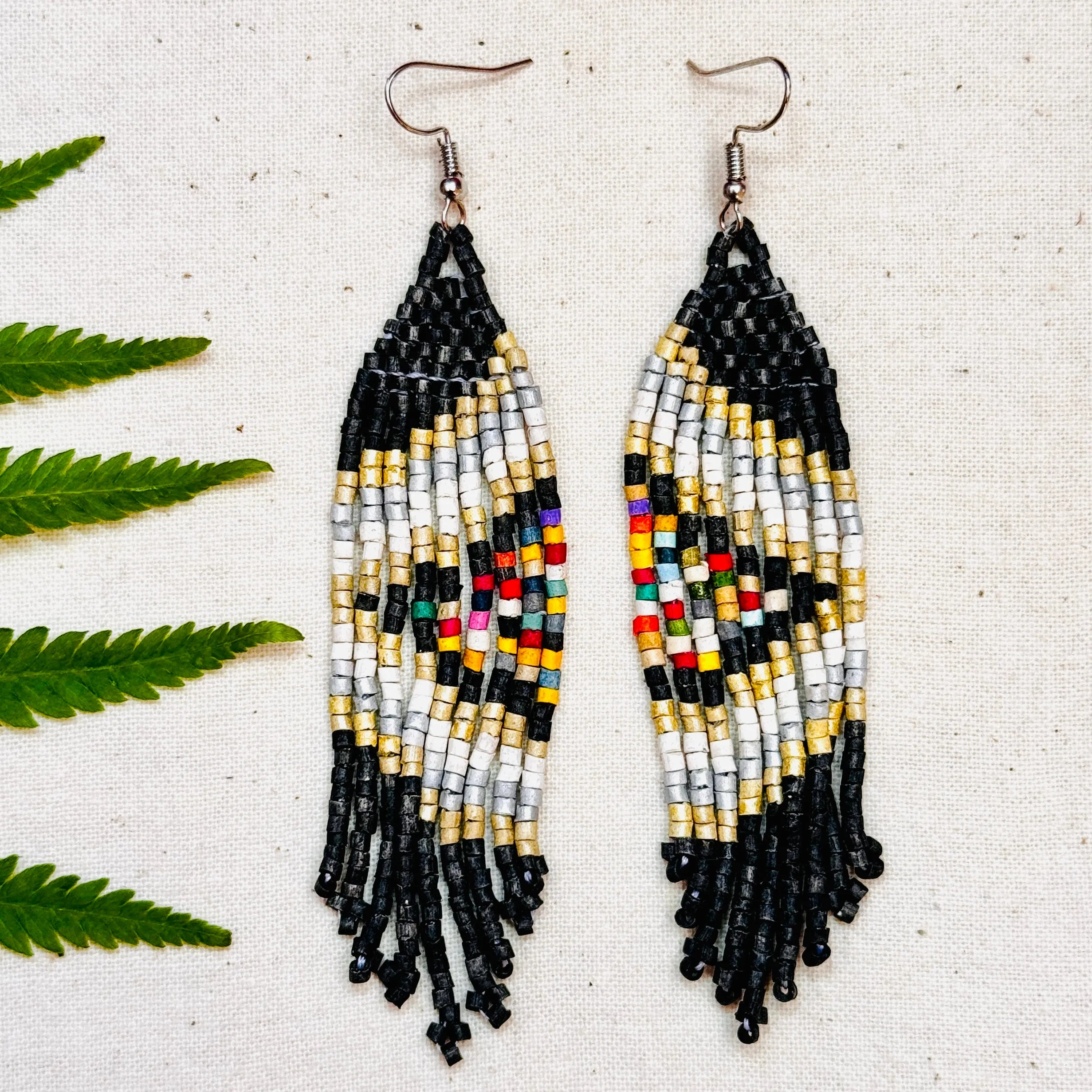 Ultra Lightweight Beaded Earrings in Symmetrical Design