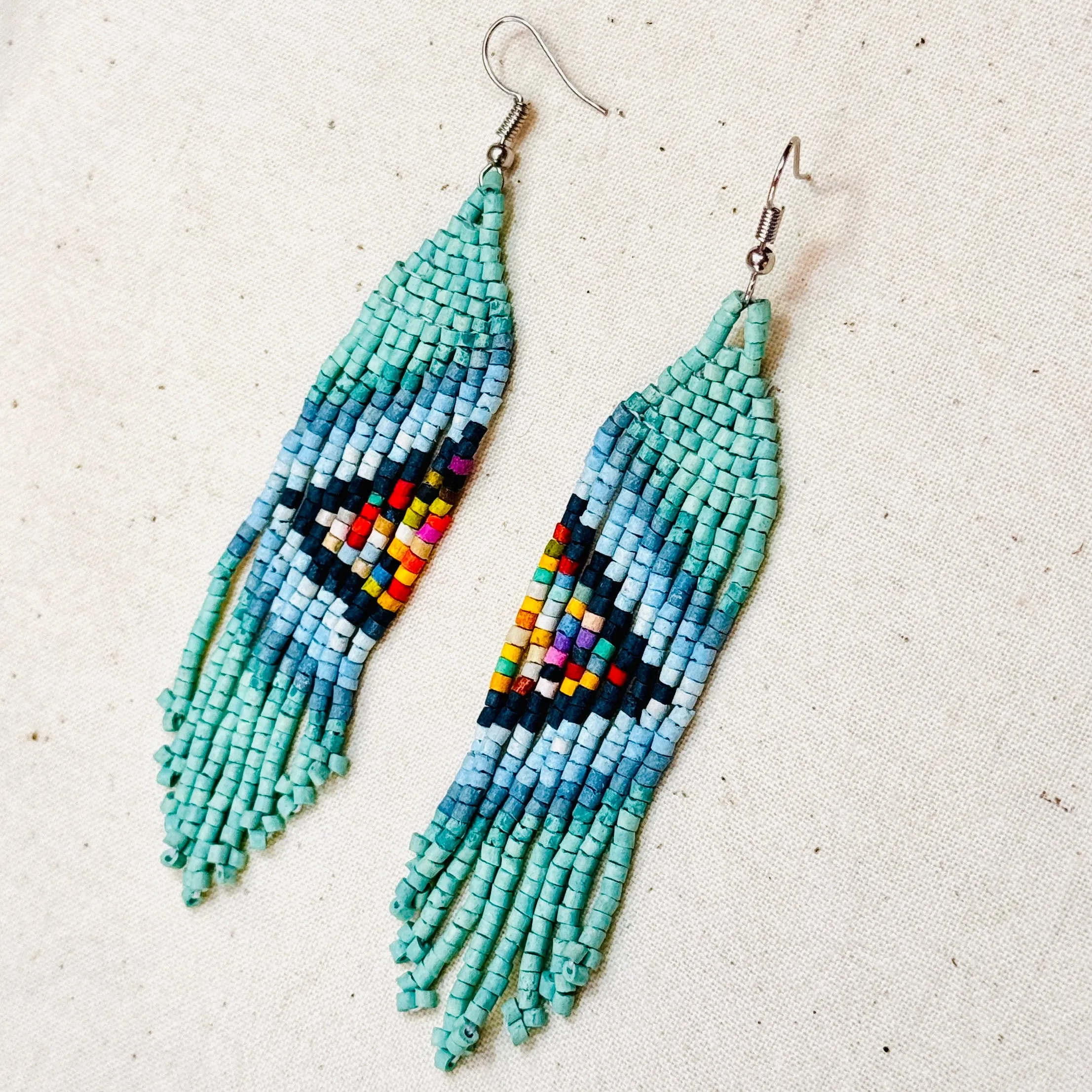 Ultra Lightweight Beaded Earrings in Symmetrical Design