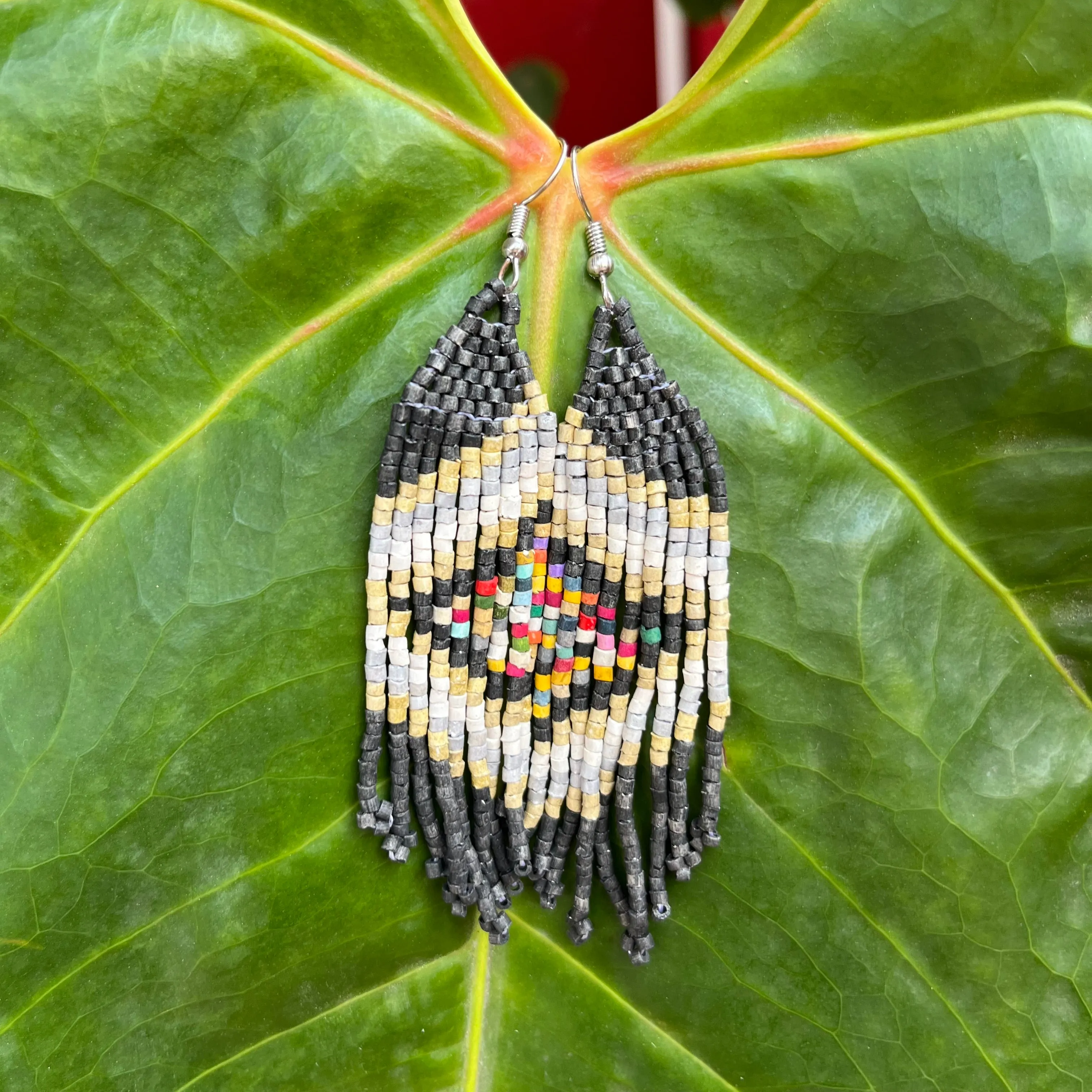 Ultra Lightweight Beaded Earrings in Symmetrical Design