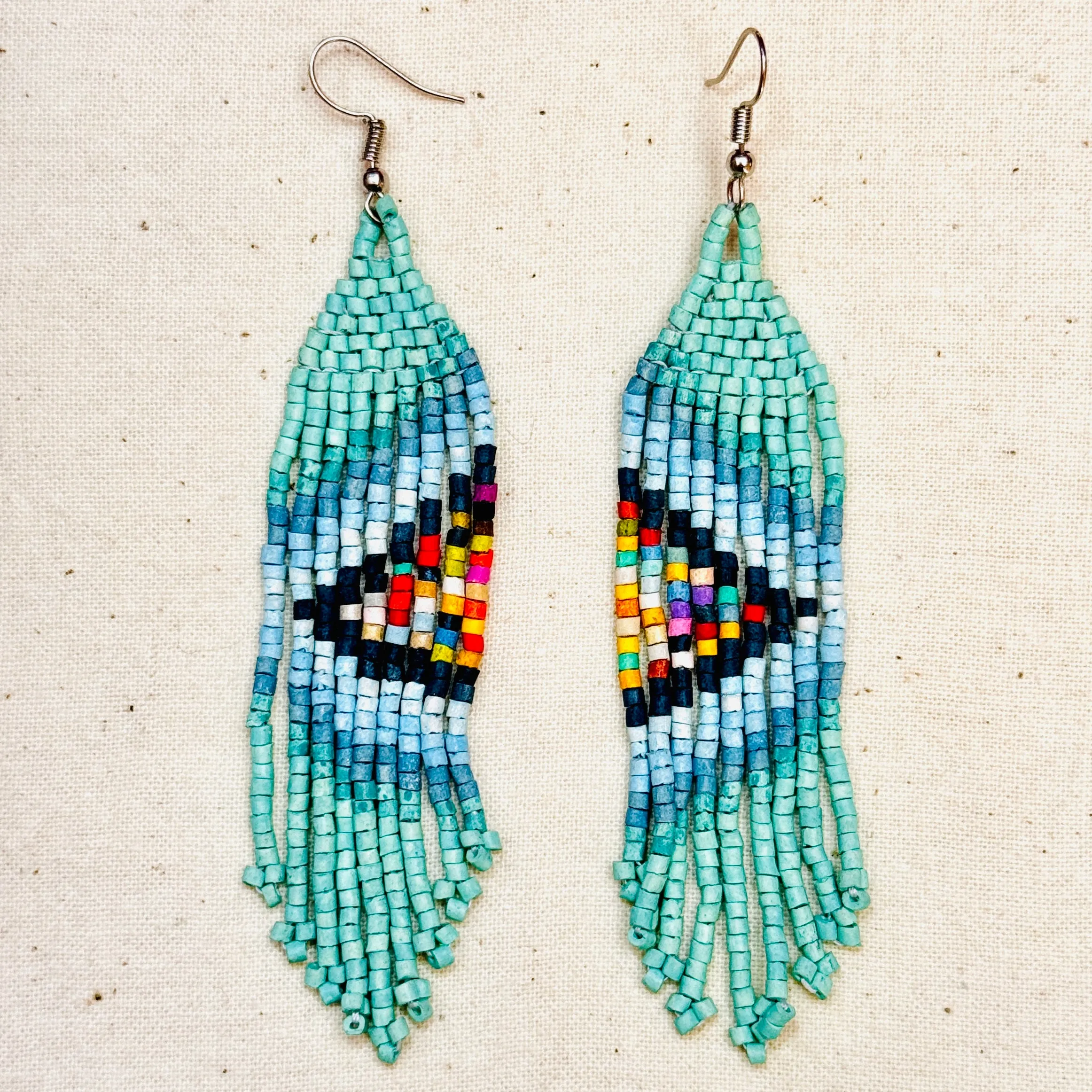 Ultra Lightweight Beaded Earrings in Symmetrical Design