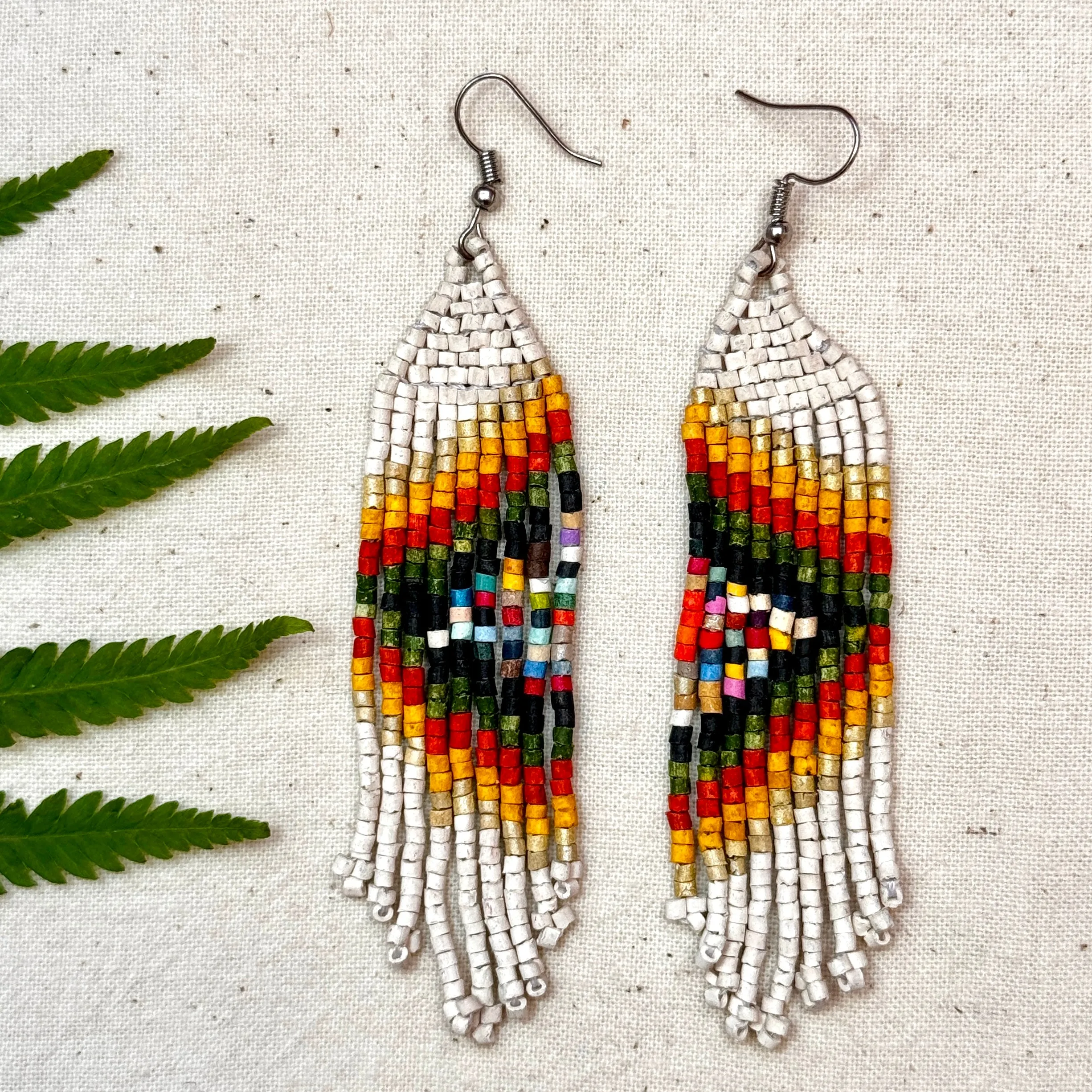 Ultra Lightweight Beaded Earrings in Symmetrical Design