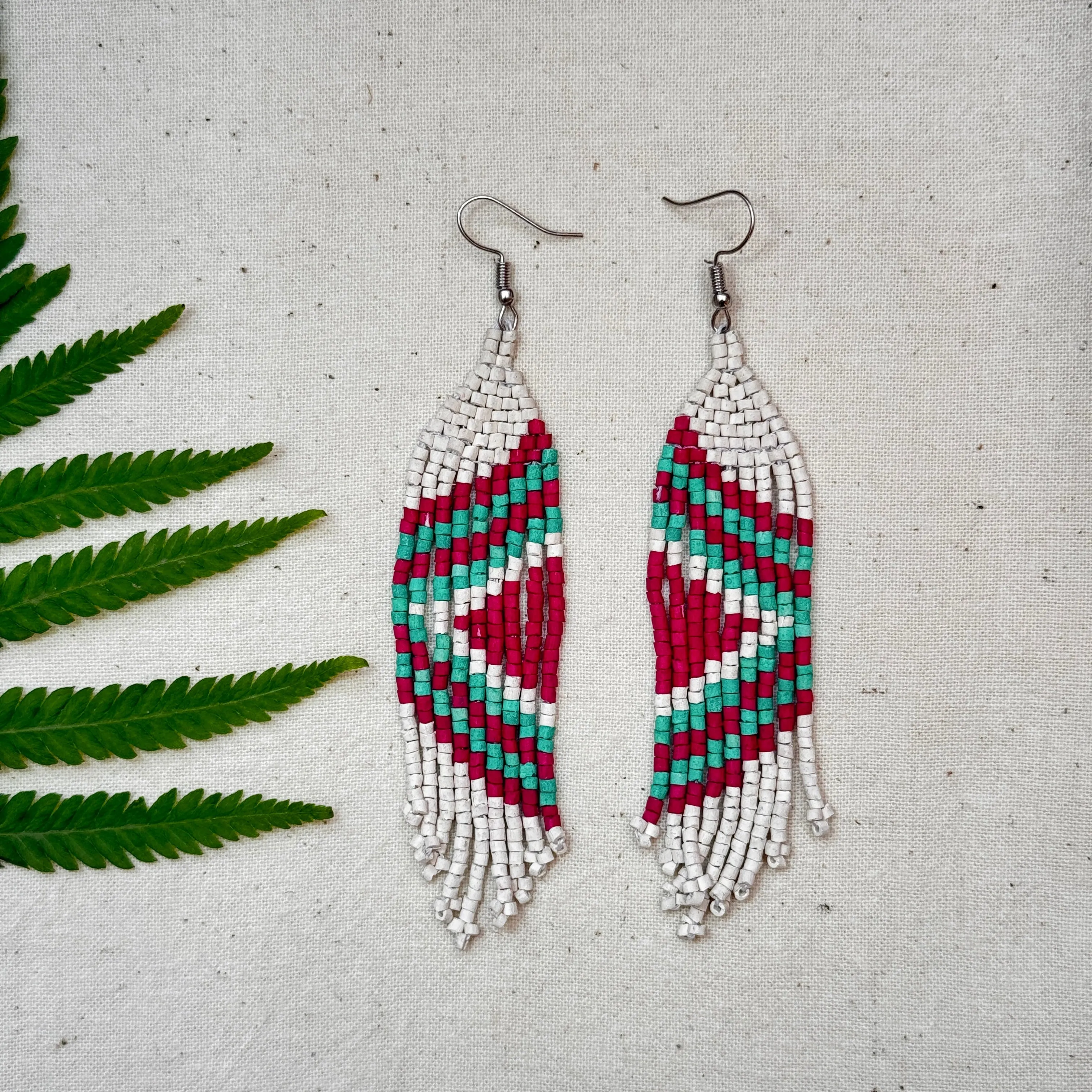 Ultra Lightweight Beaded Earrings in Symmetrical Design