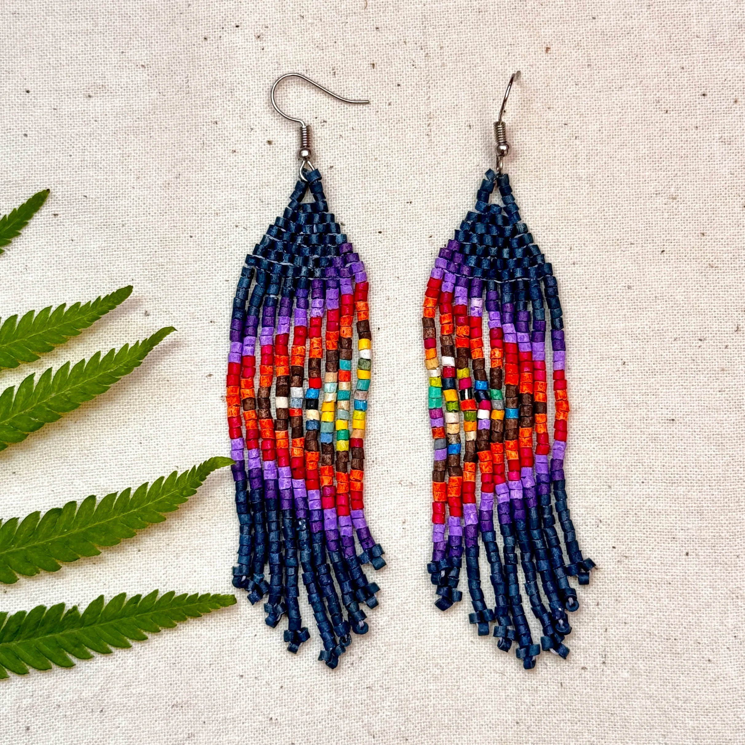 Ultra Lightweight Beaded Earrings in Symmetrical Design