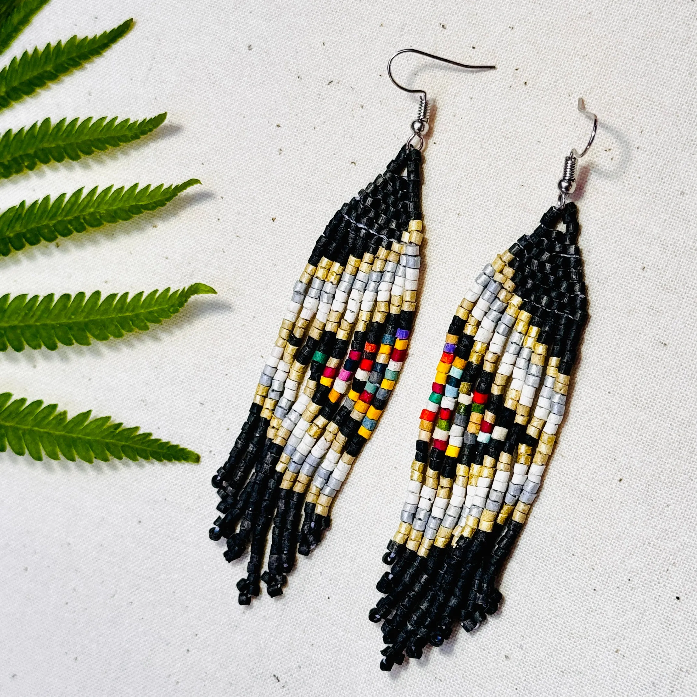 Ultra Lightweight Beaded Earrings in Symmetrical Design