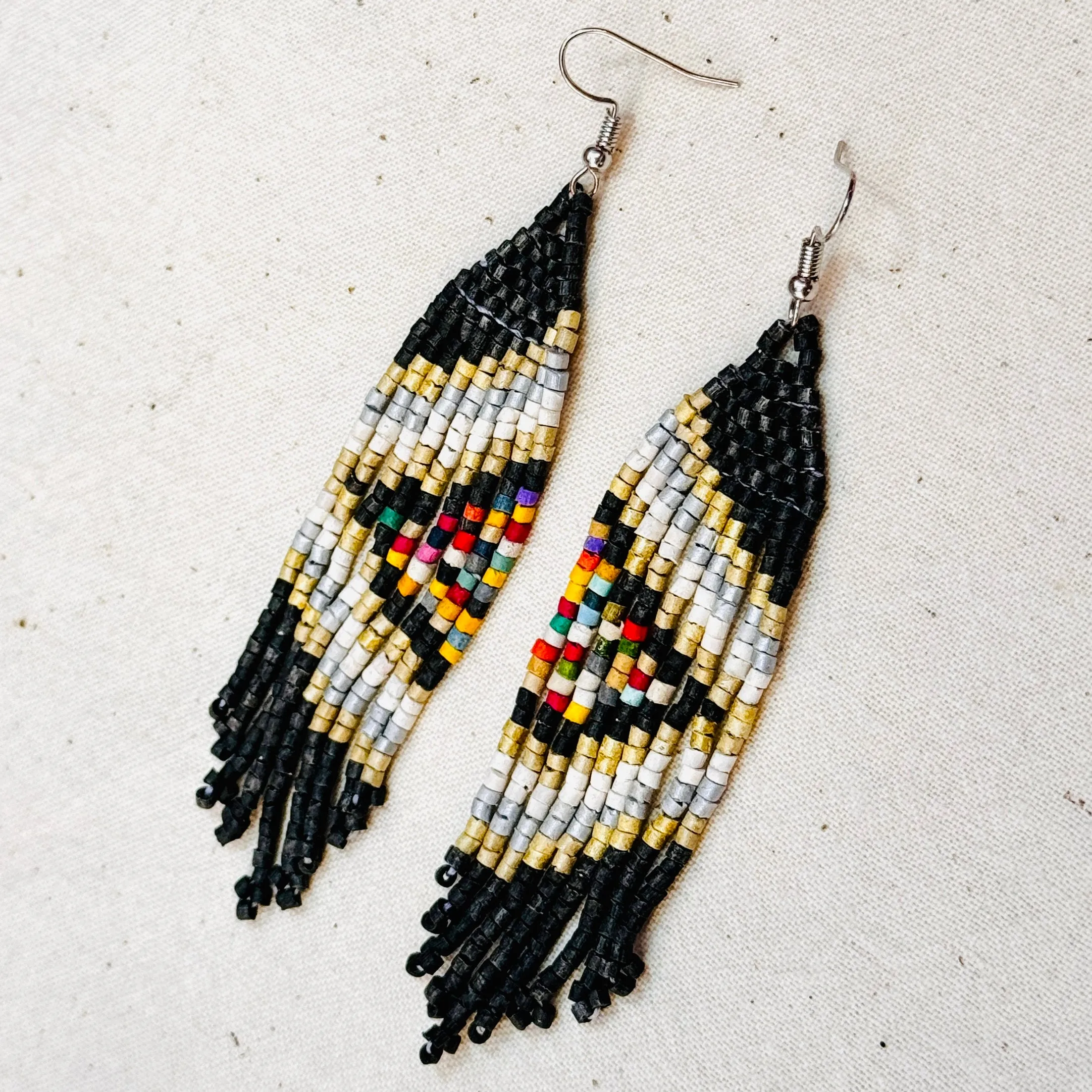 Ultra Lightweight Beaded Earrings in Symmetrical Design