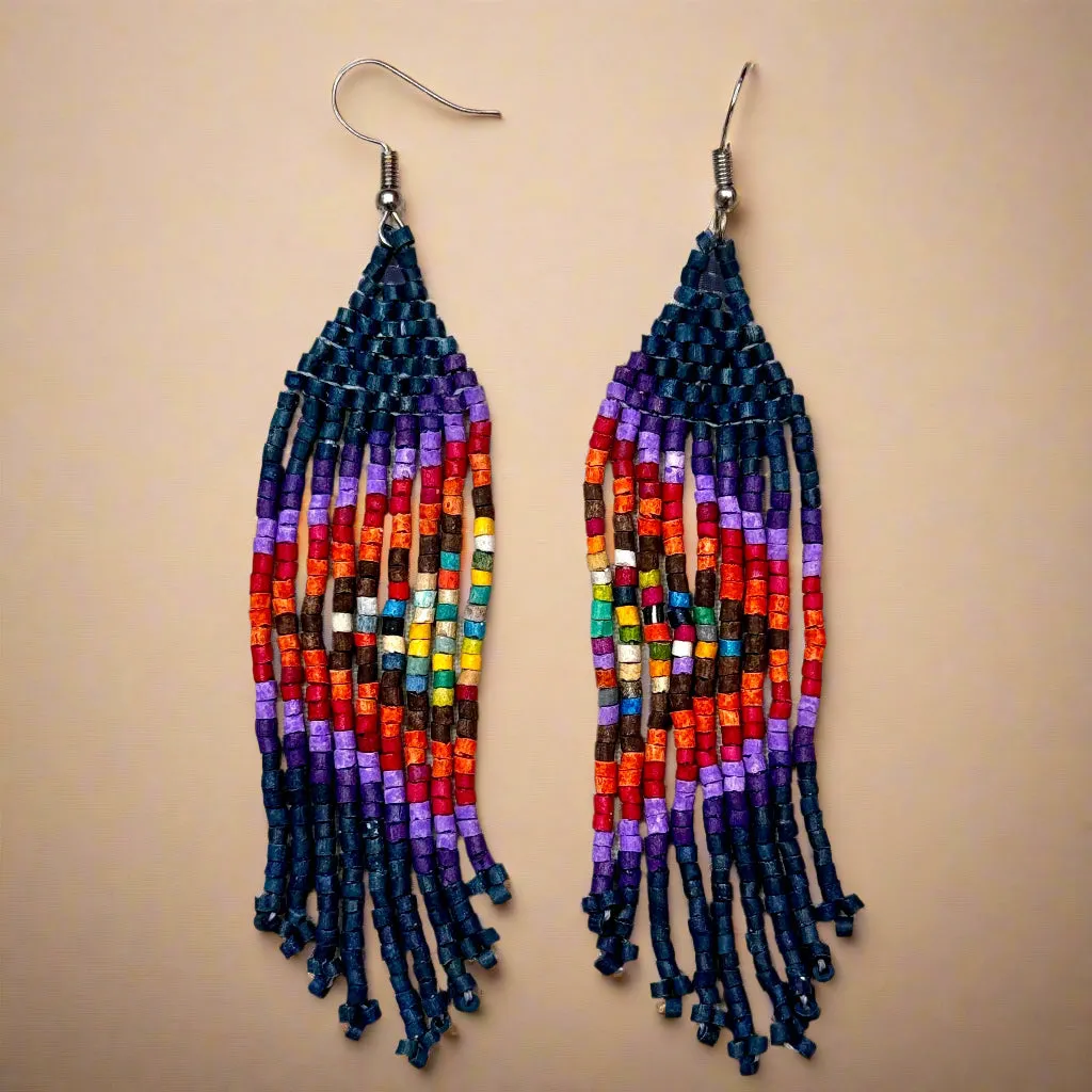 Ultra Lightweight Beaded Earrings in Symmetrical Design