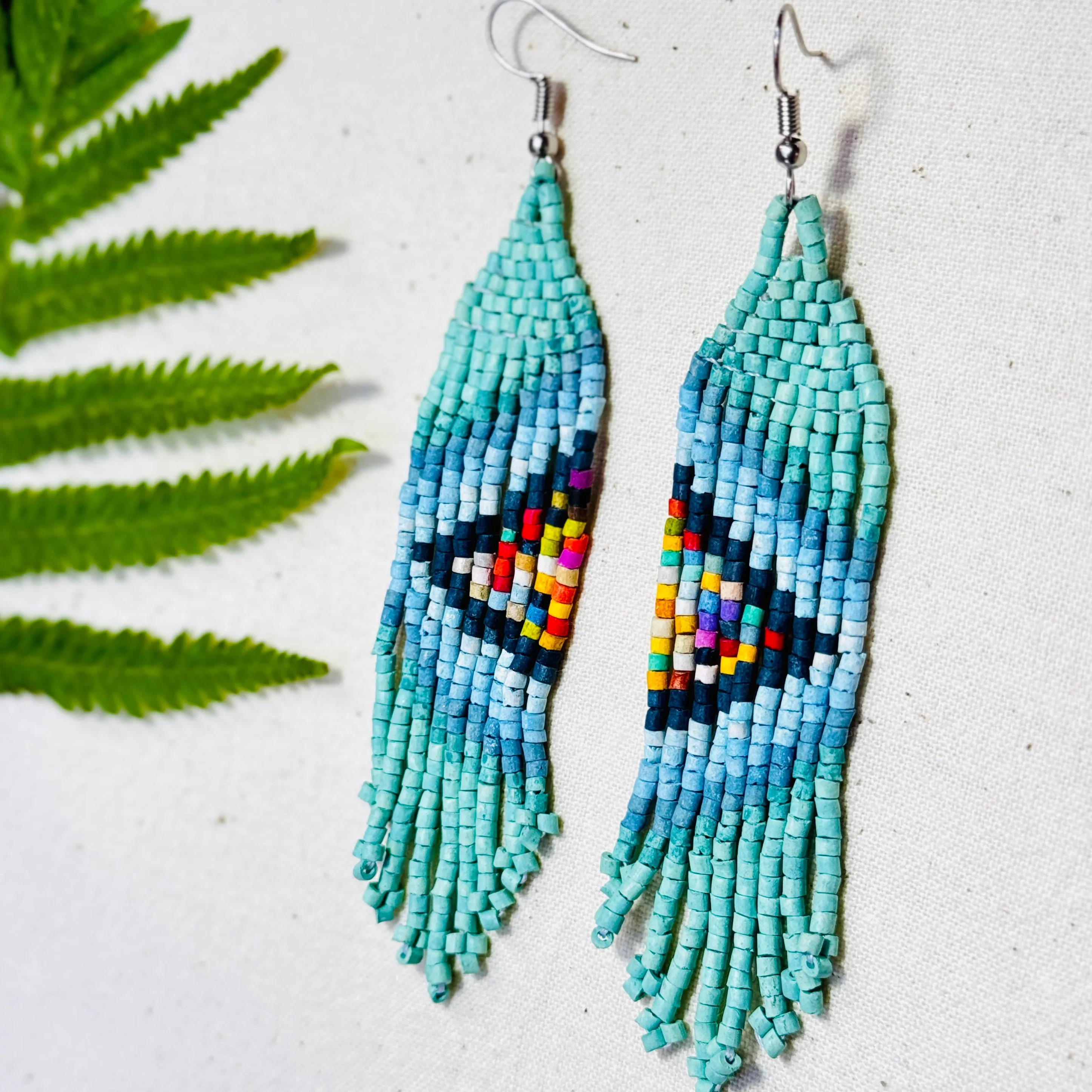 Ultra Lightweight Beaded Earrings in Symmetrical Design